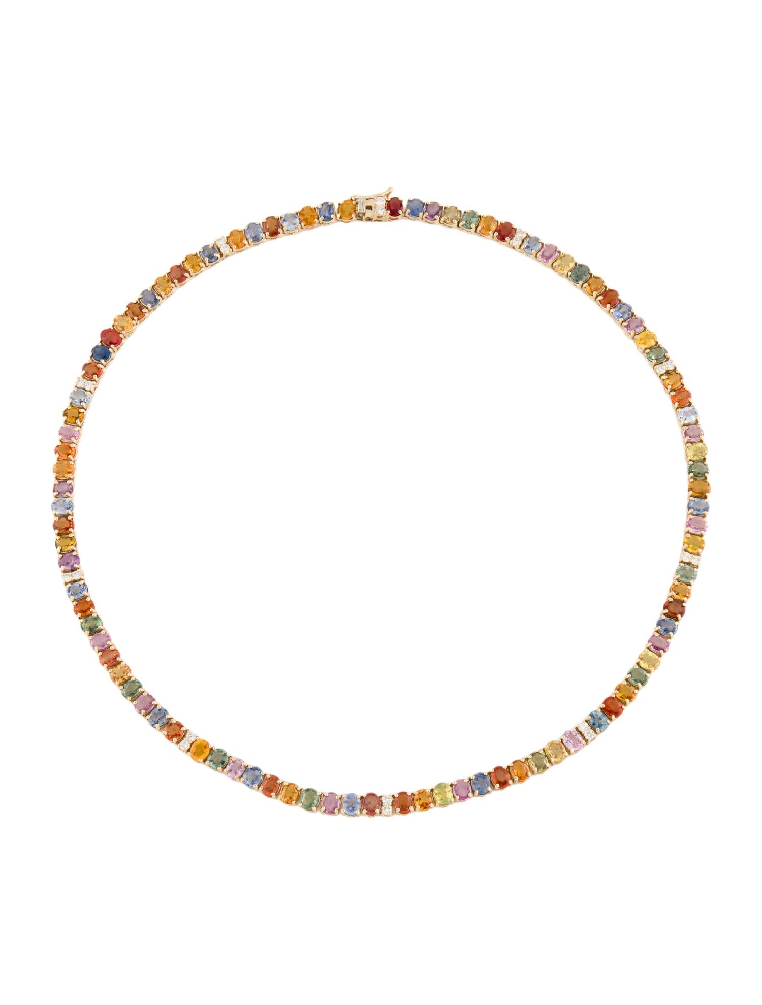 Necklace 14K Sapphire & Diamond Tennis