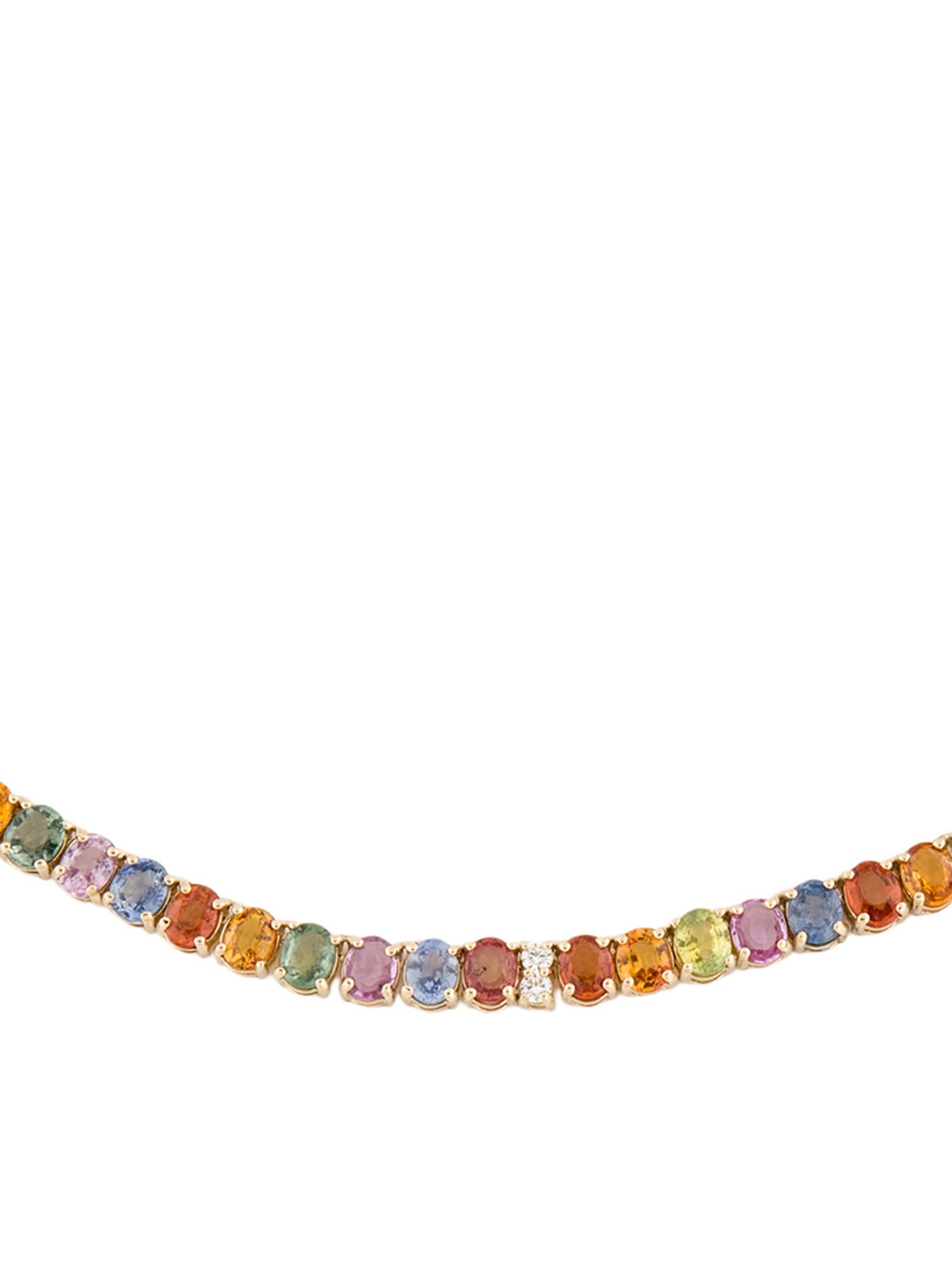 Necklace 14K Sapphire & Diamond Tennis