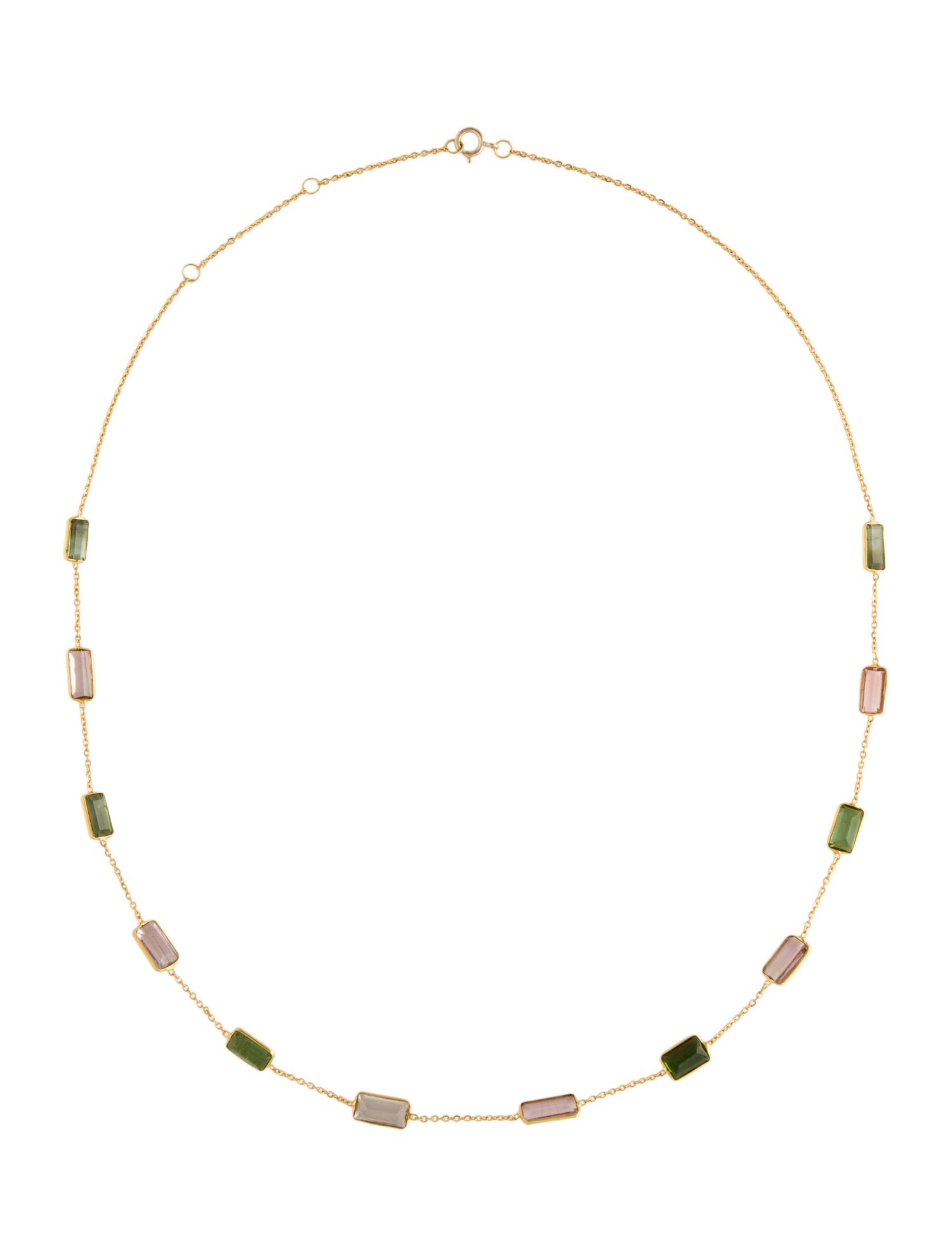 Necklace 18K 9.00ctw Tourmaline Station