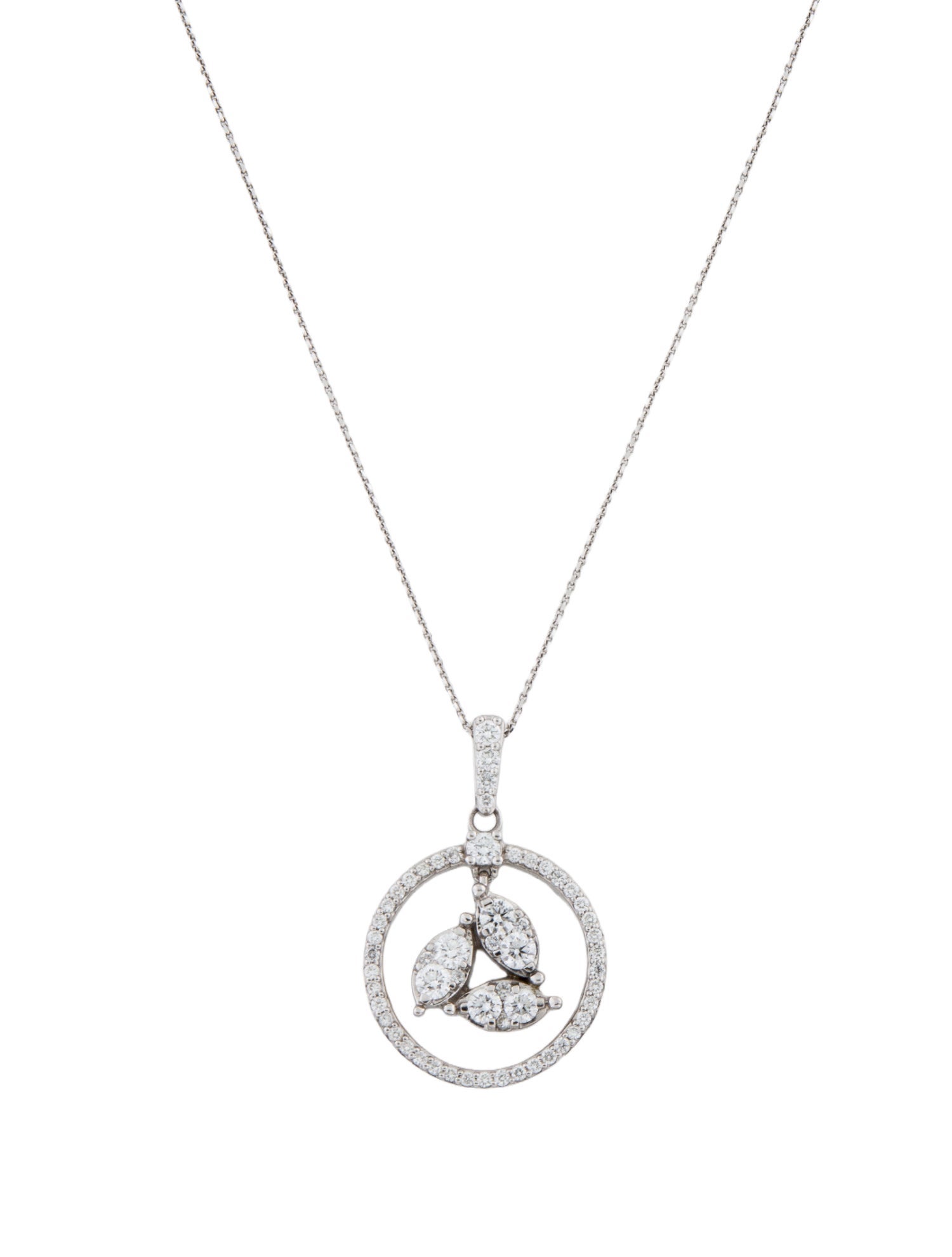 Necklace 1.12ctw Diamond Circle Pendant Necklace