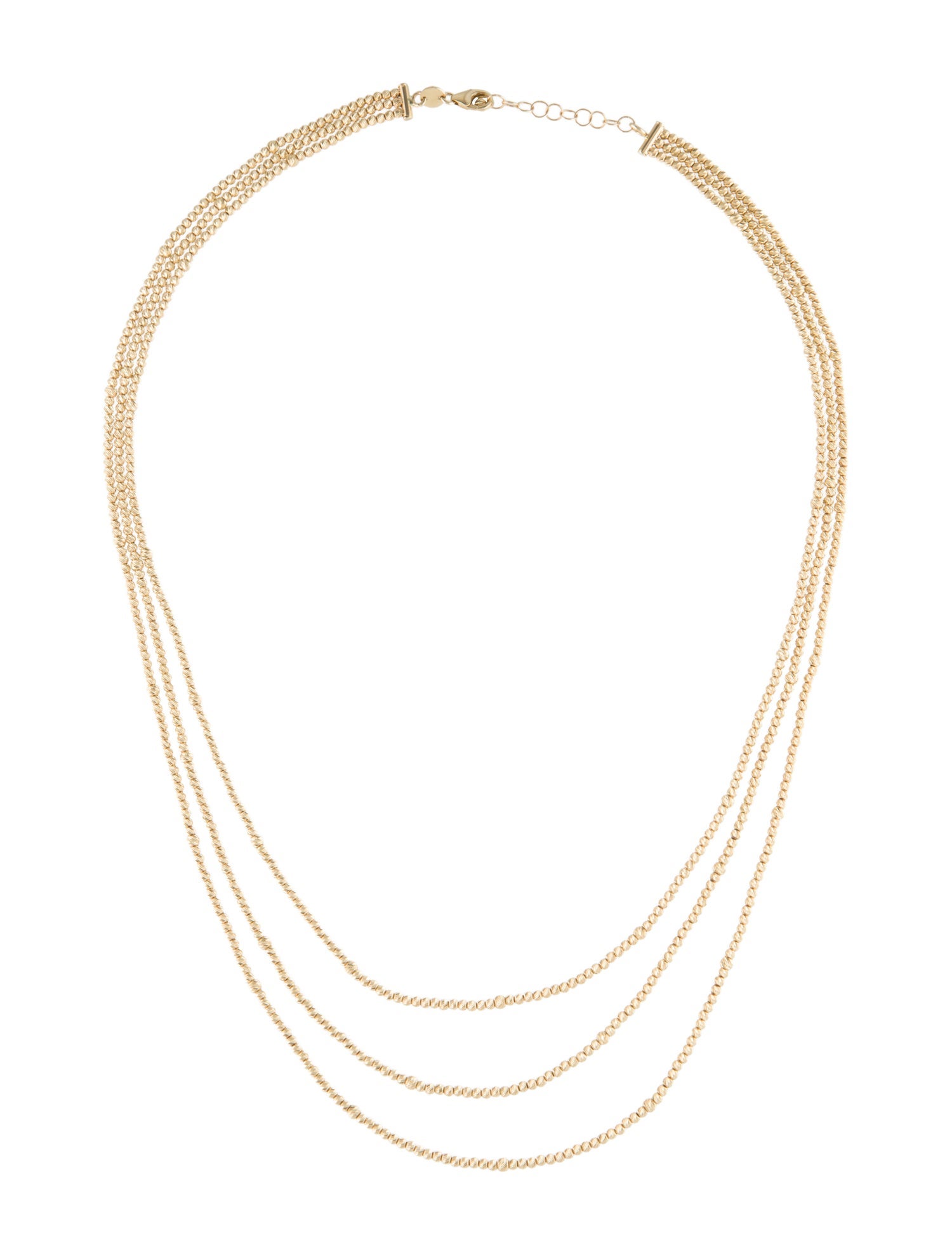 Necklace 14K Beaded Multistrand Necklace