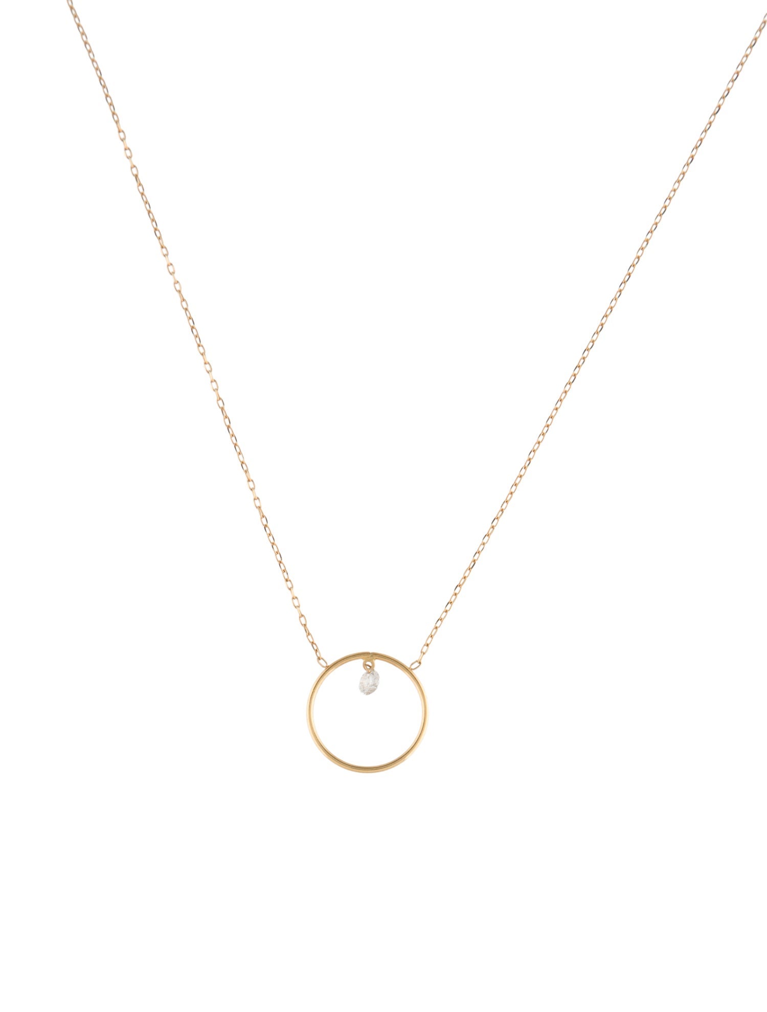 Necklace 18K Diamond Circle Pendant