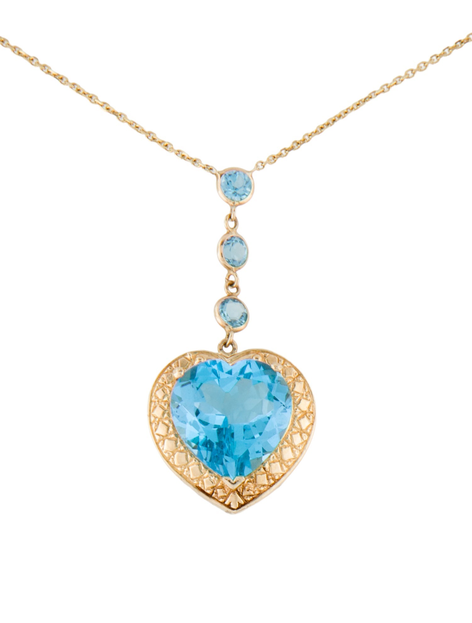 Necklace 14K 12.23ctw Topaz Heart Pendant