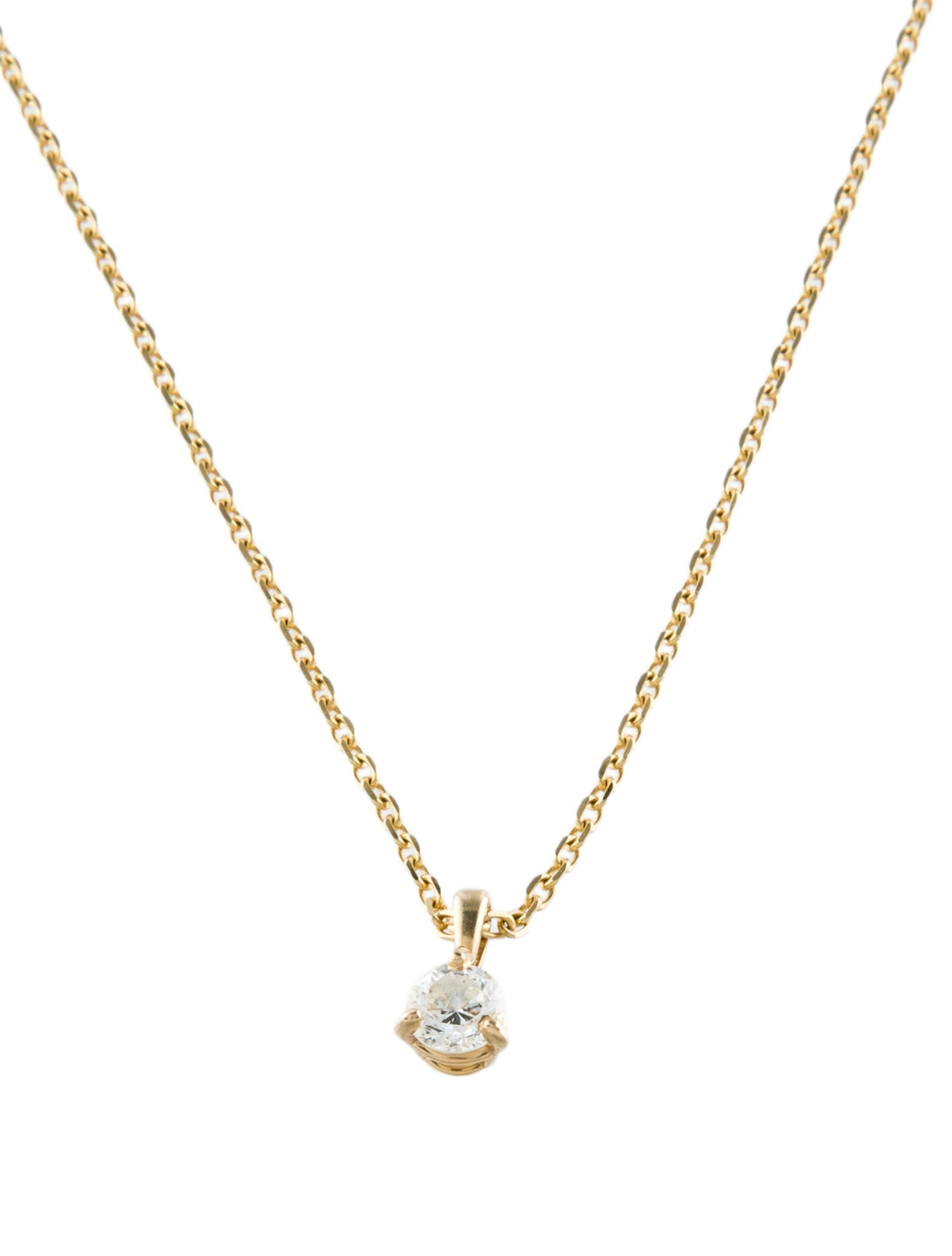 Necklace 14K Diamond Solitaire Pendant Necklace