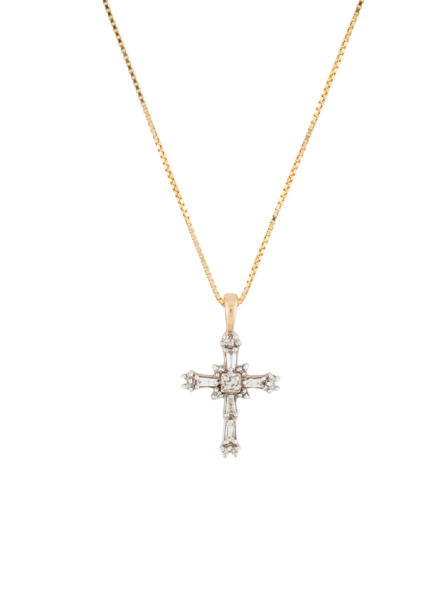Necklace 14K Diamond Cross Pendant