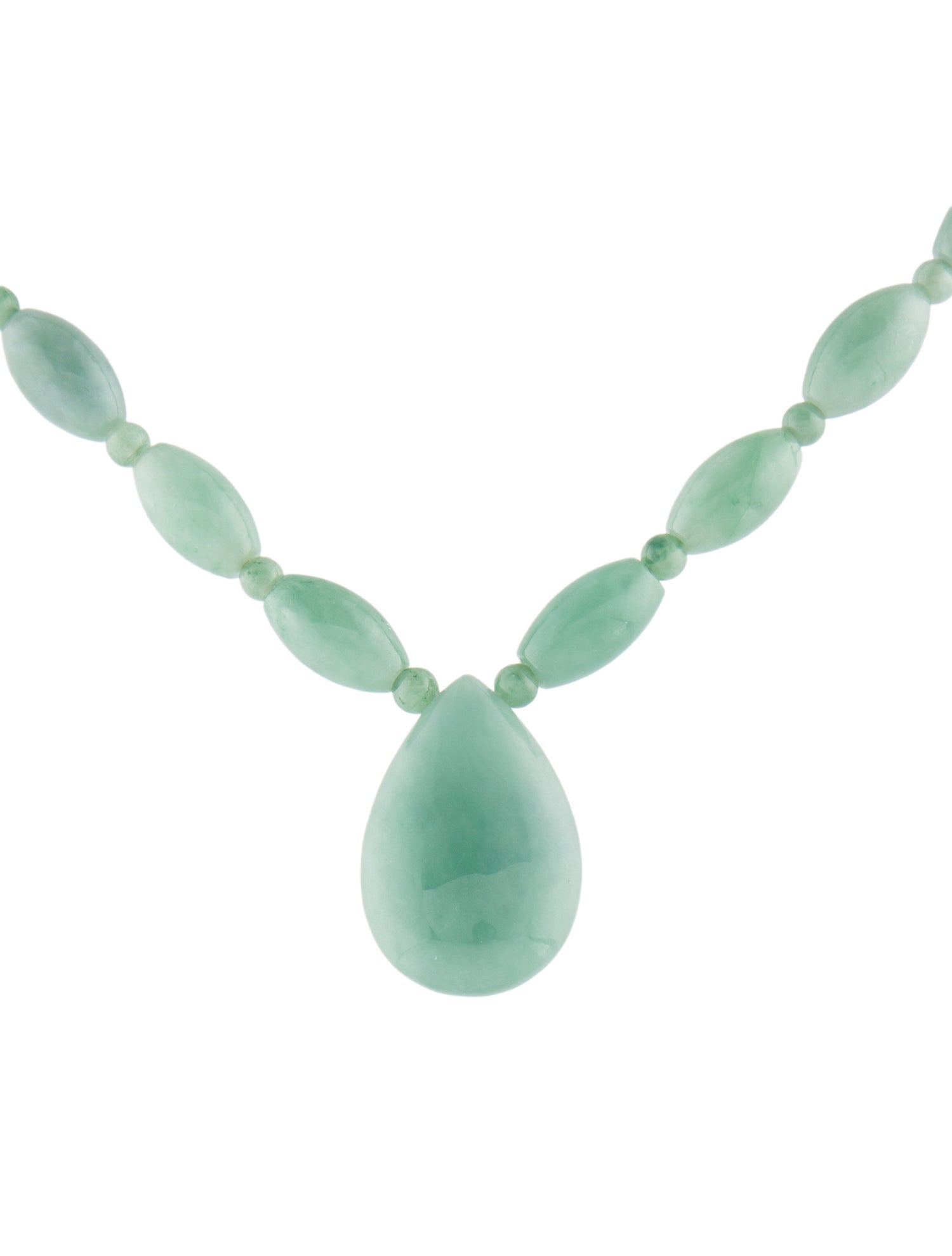 Necklace 14K Jadeite Bead Pendant