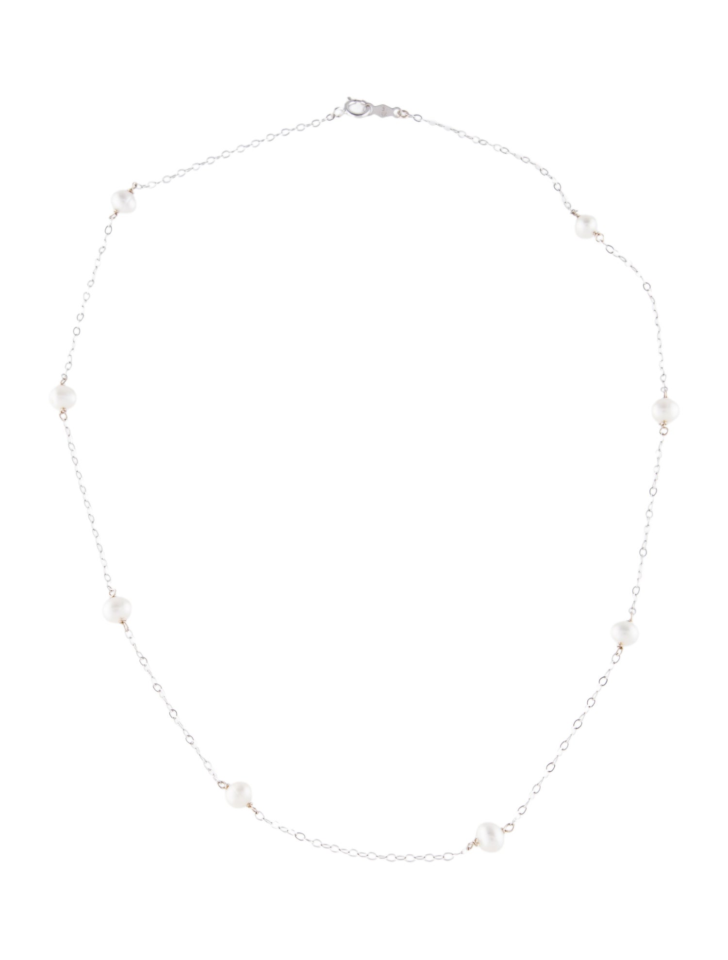 Necklace 14K Pearl Station Necklace