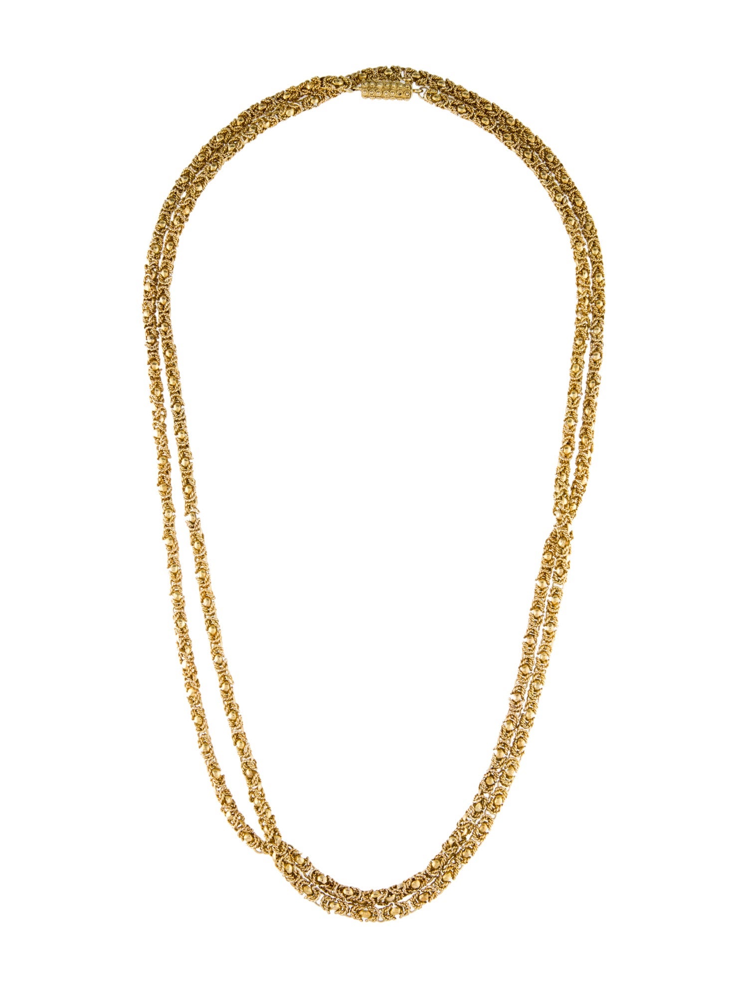 Necklace 14K Long Thick Textured Chain
