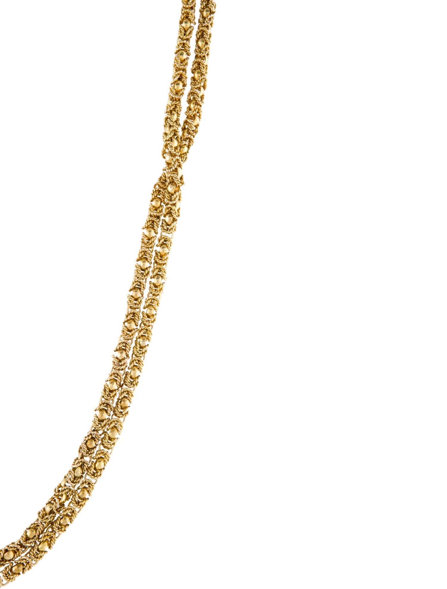Necklace 14K Long Thick Textured Chain