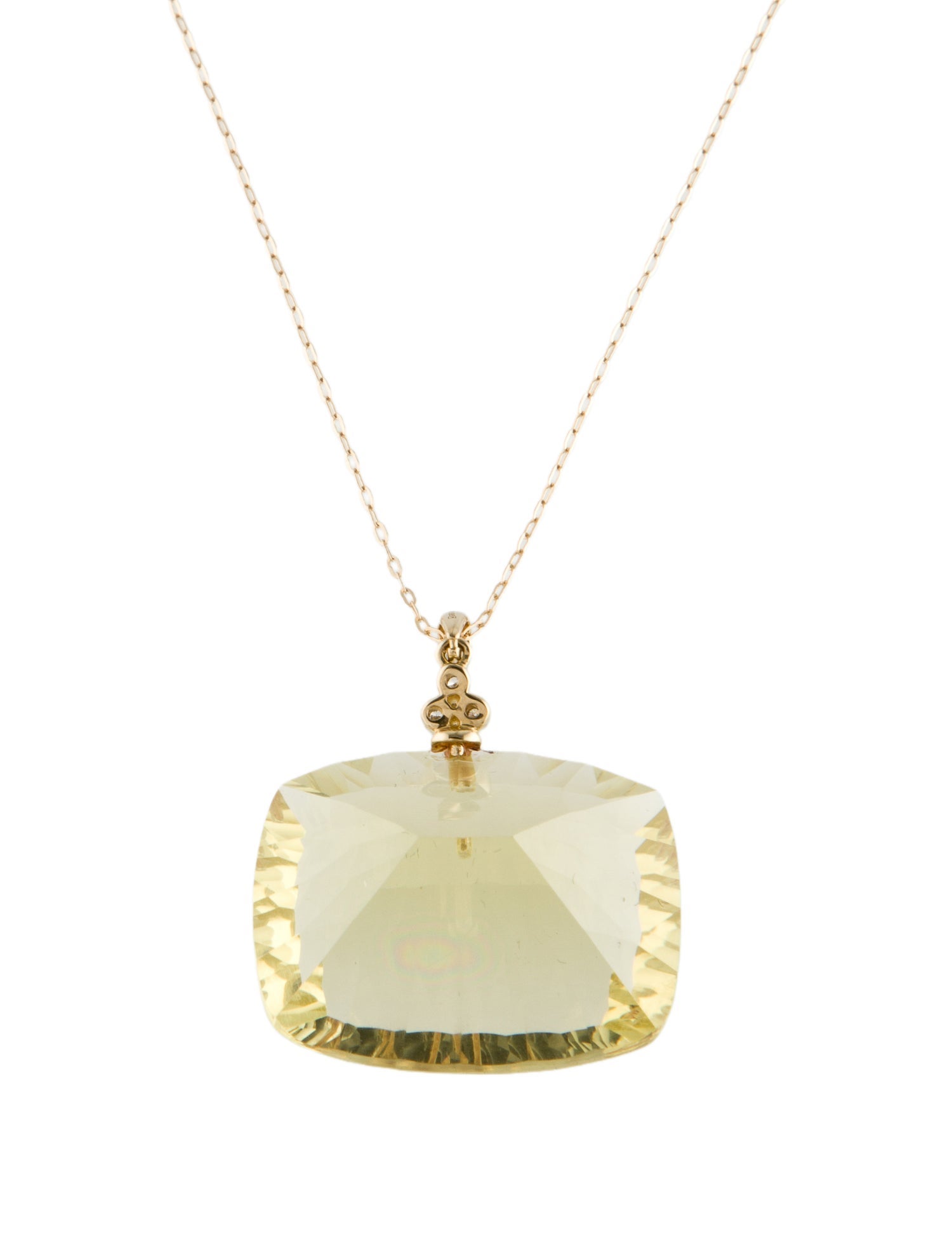 Necklace 14K Citrine & Diamond Pendant