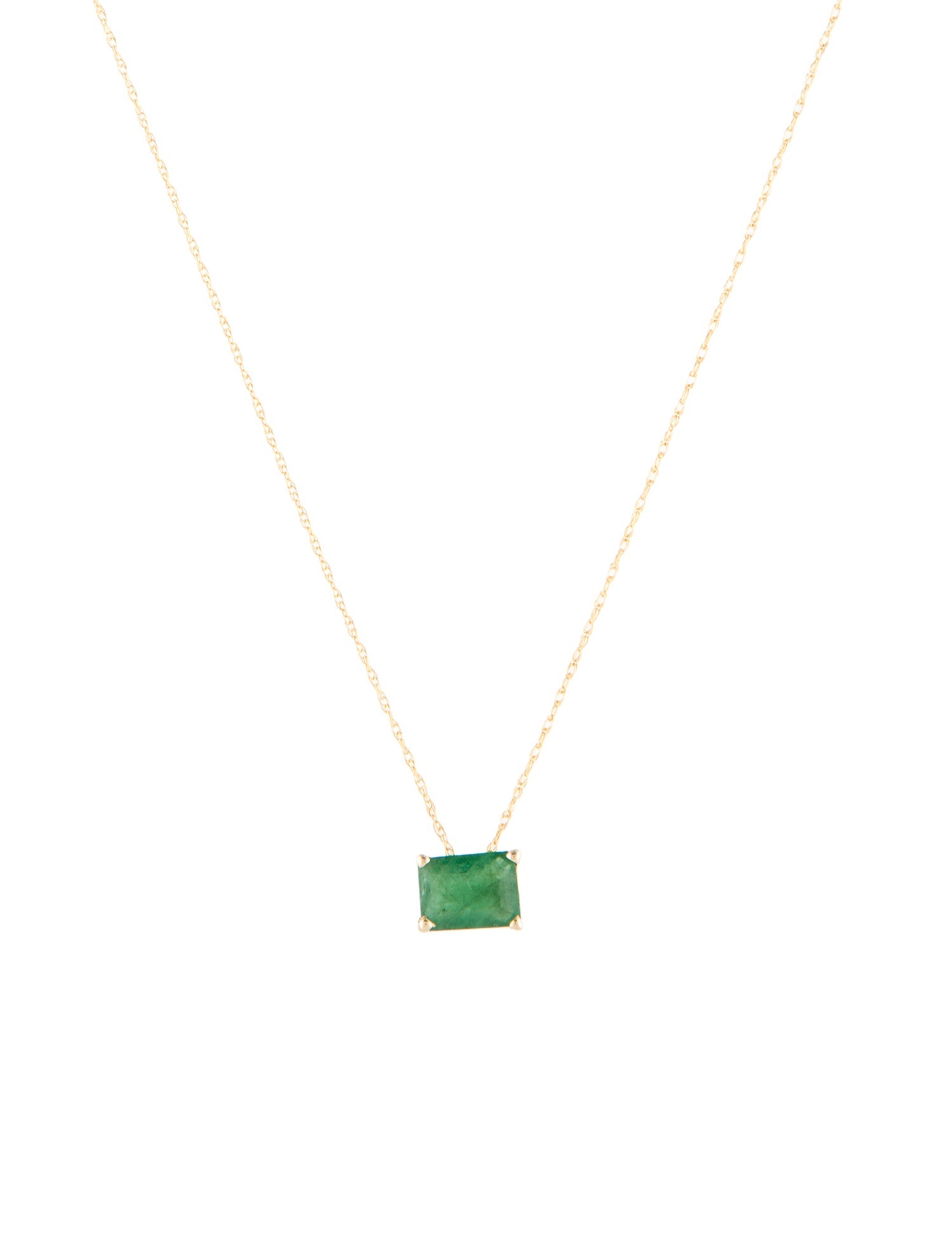 Necklace 14K Emerald Pendant Necklace