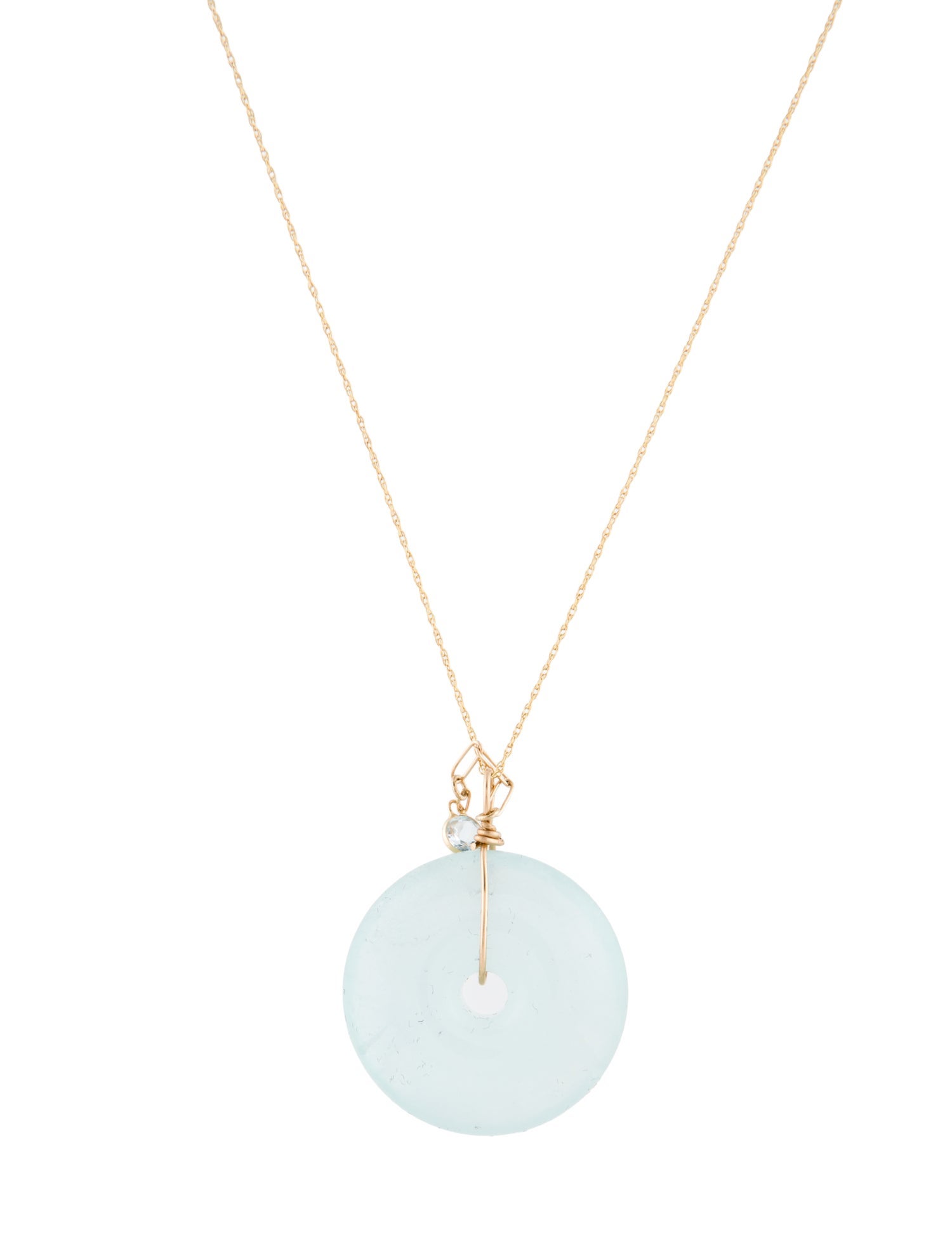 Necklace 14K Aquamarine & Topaz Pendant