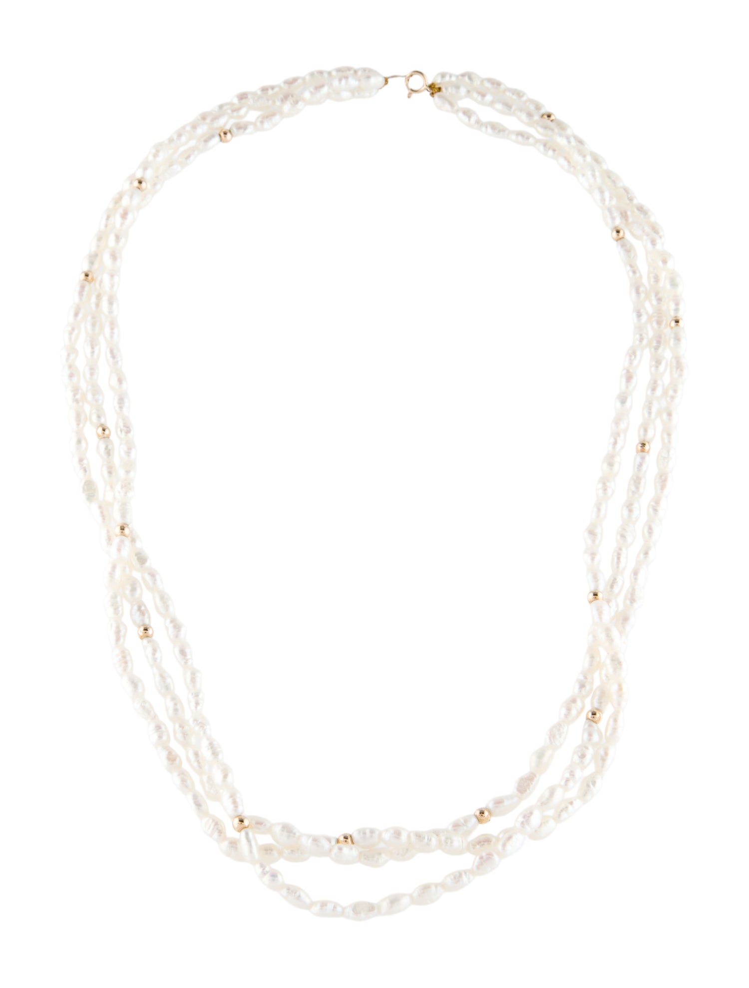 Necklace 14K Pearl Multistrand Necklace