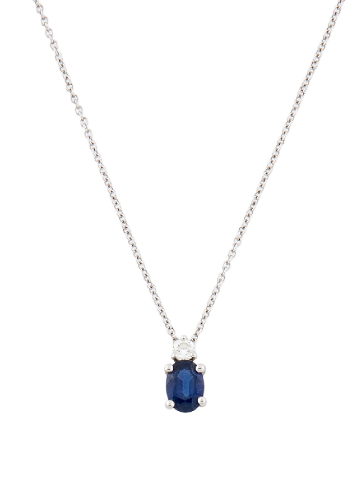 Necklace 18K Sapphire & Diamond Pendant