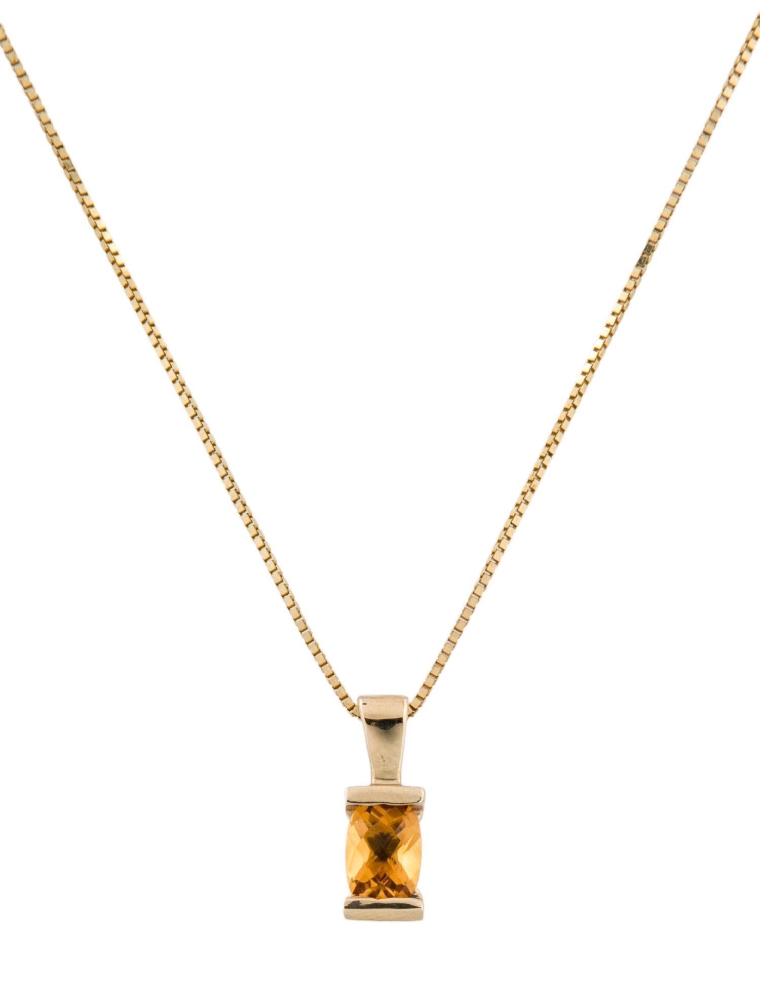 Necklace 14K Citrine Pendant