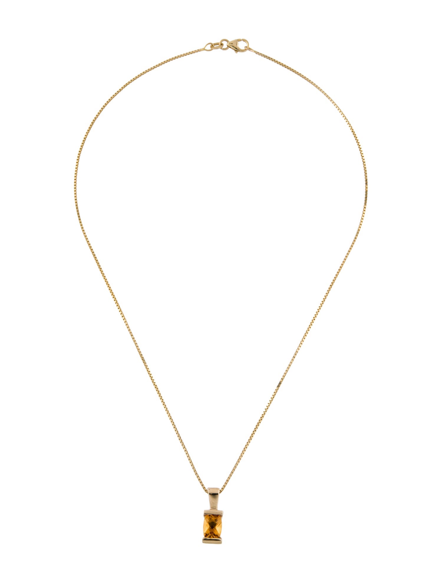 Necklace 14K Citrine Pendant