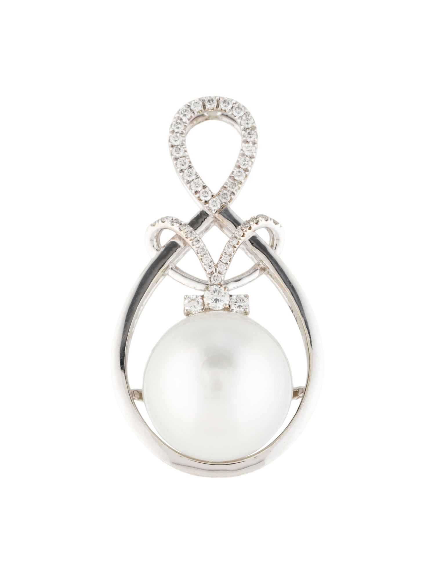 Necklace 14K Diamond & Pearl Pendant