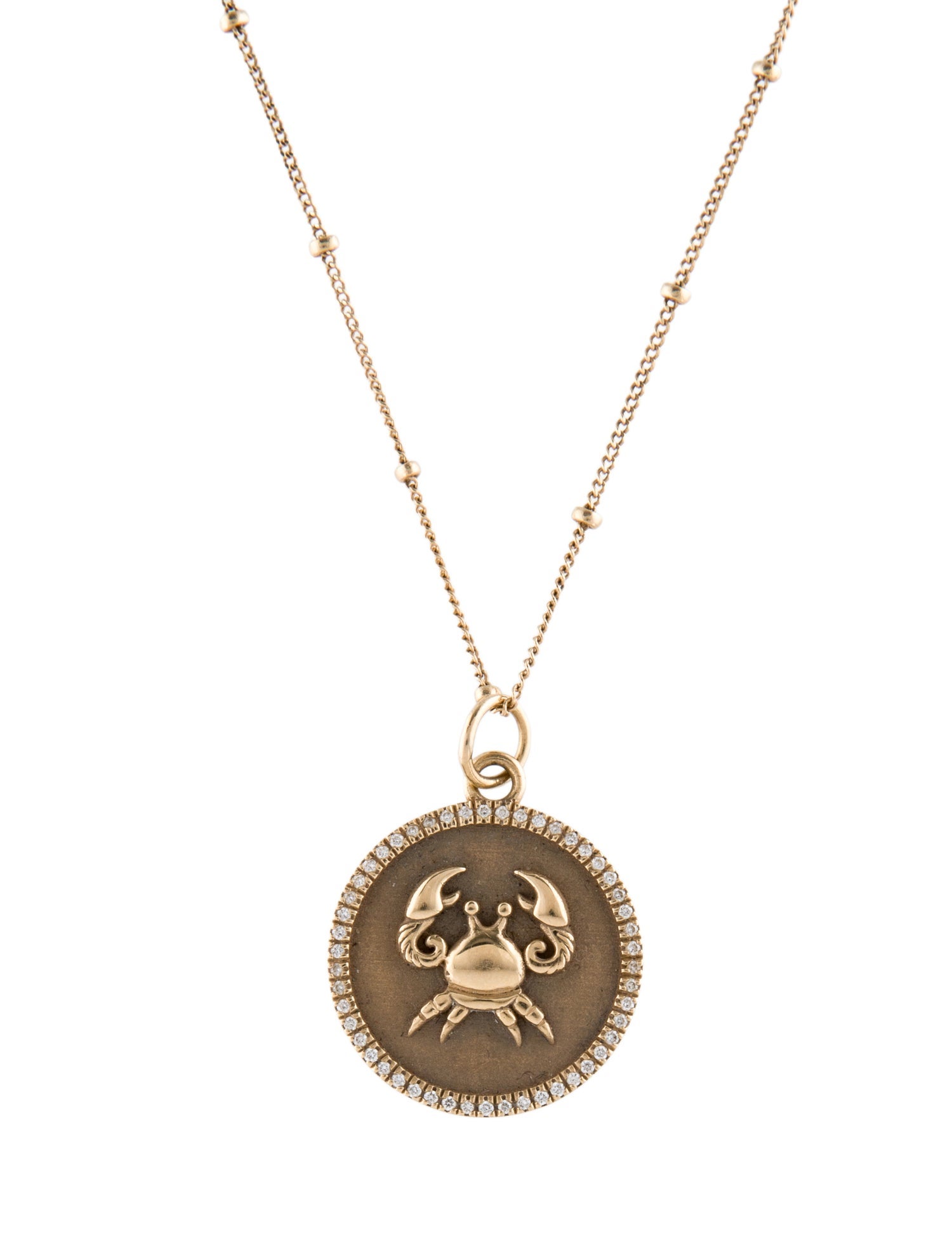 Necklace 14K Diamond Cancer Zodiac Pendant