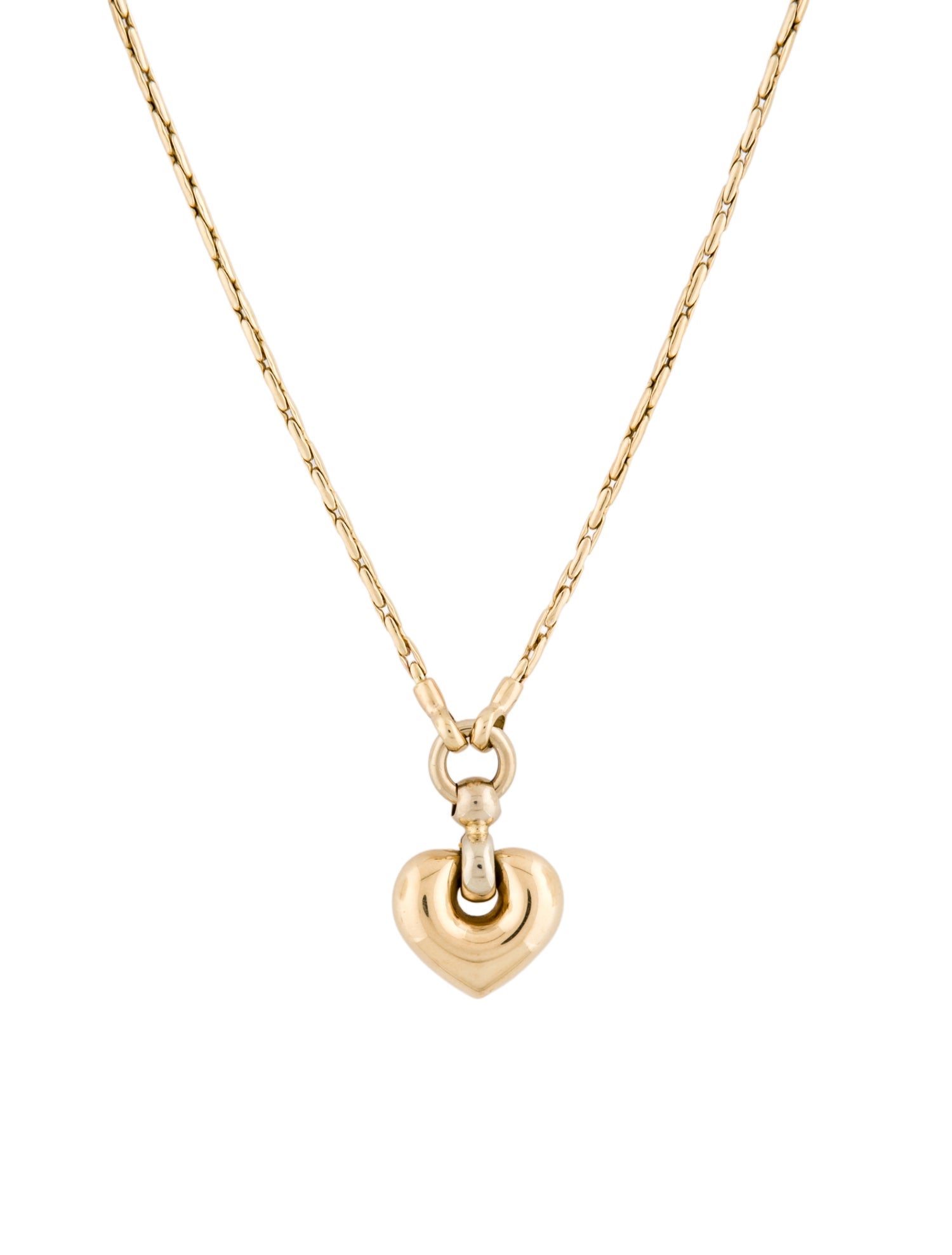 Necklace 14K Two-Tone Puffy Heart Pendant