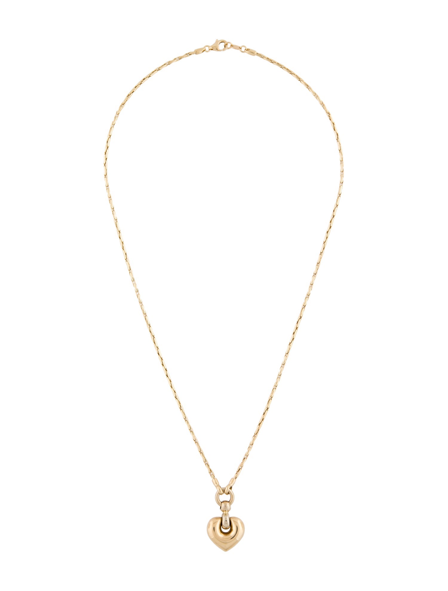 Necklace 14K Two-Tone Puffy Heart Pendant