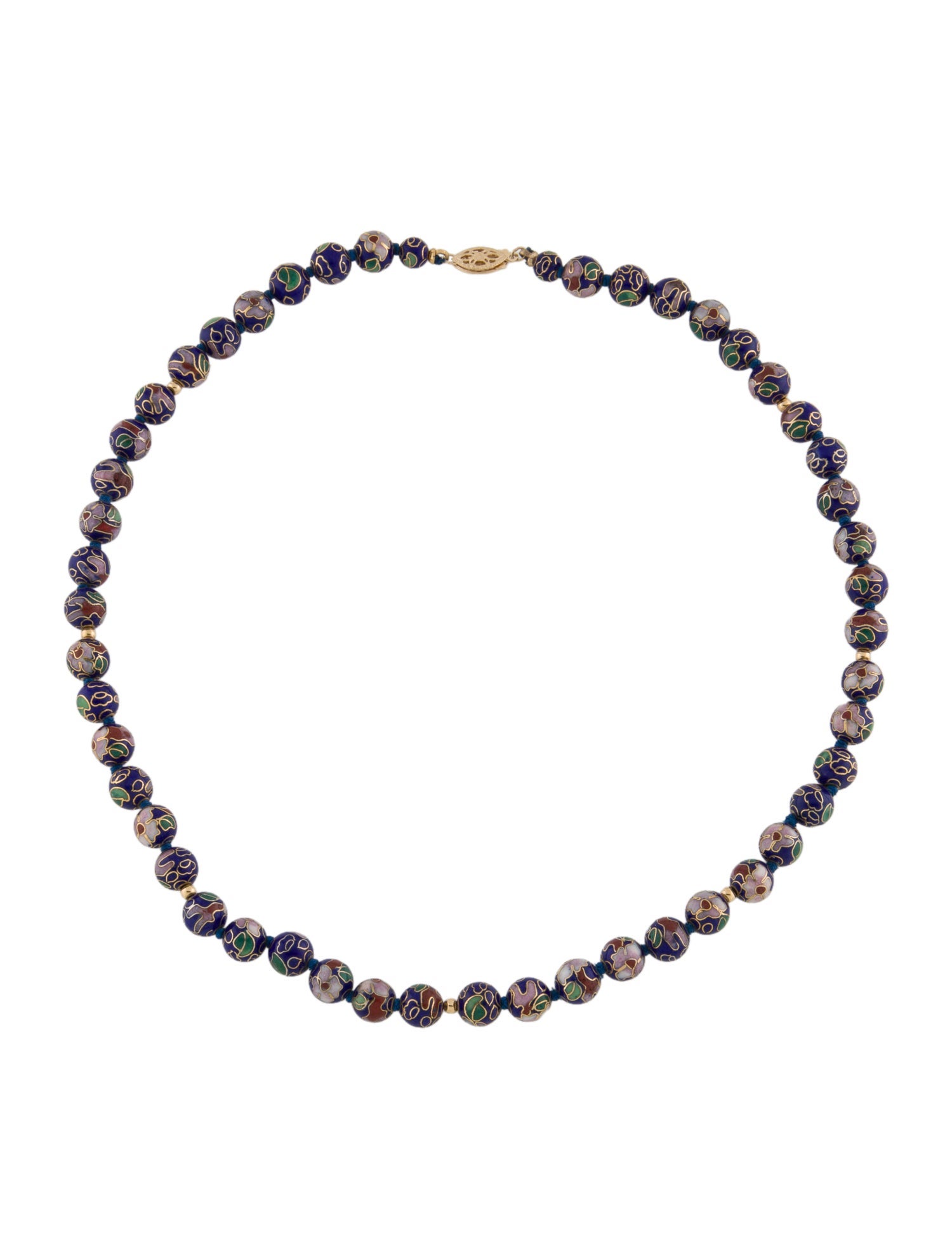 Necklace 14K Cloisonné Bead