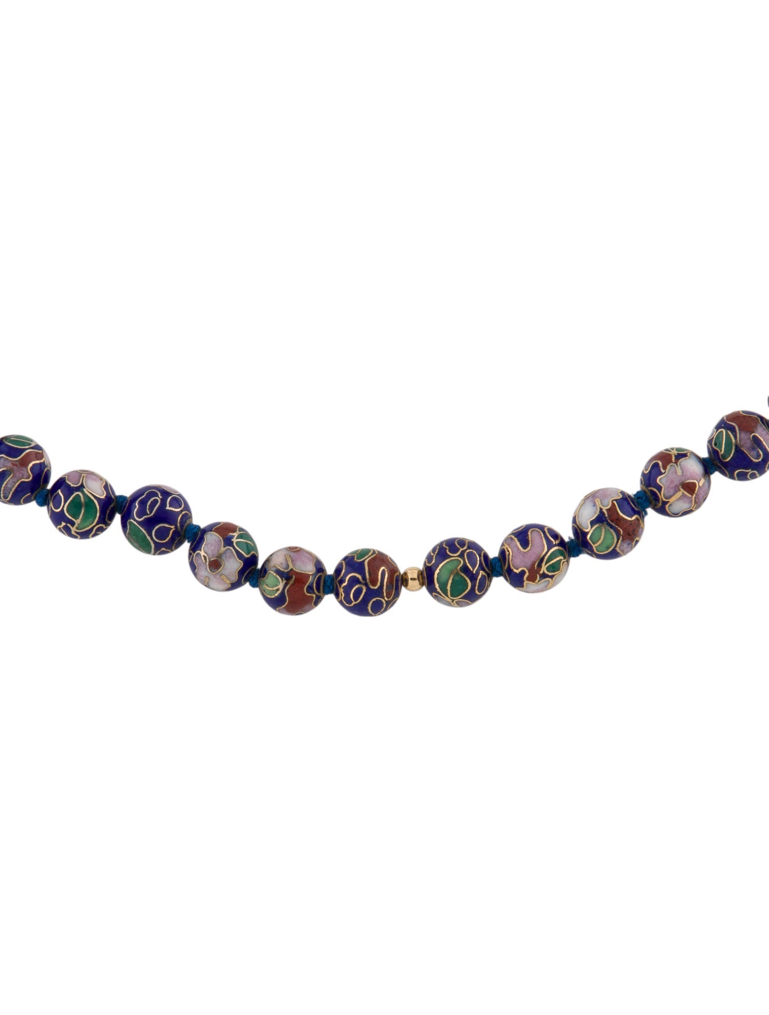 Necklace 14K Cloisonné Bead
