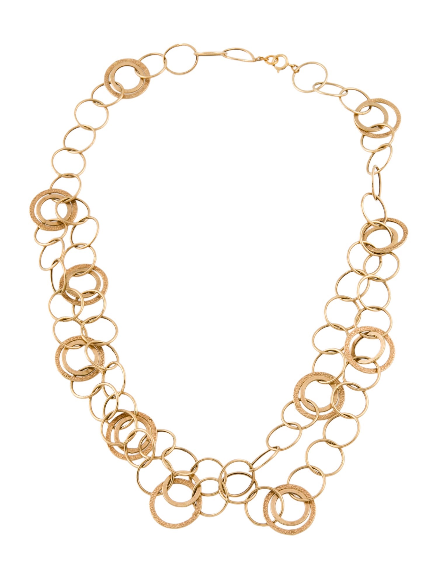 Necklace 14K Textured Link Chain
