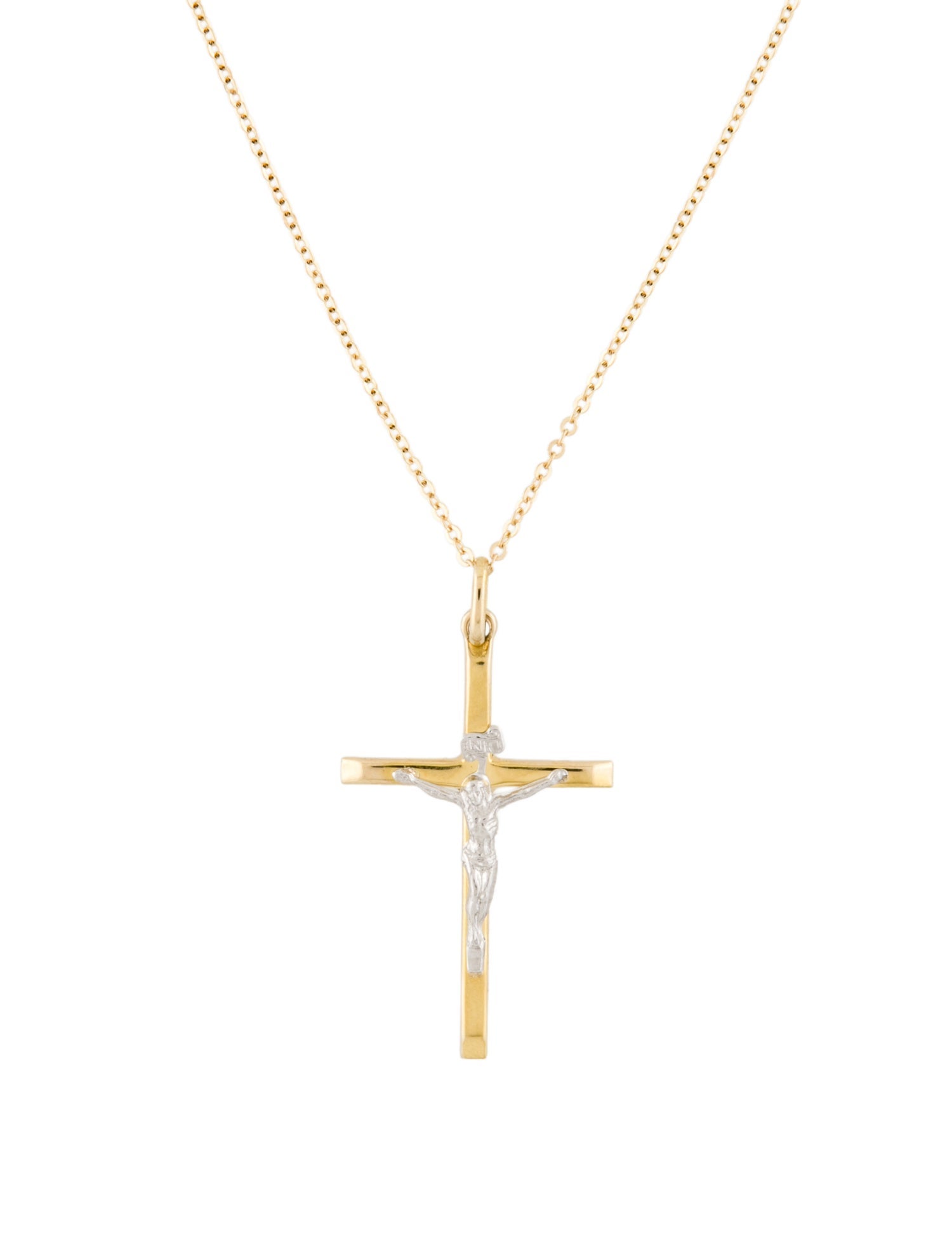 Necklace 14K Two-Tone Cross Pendant