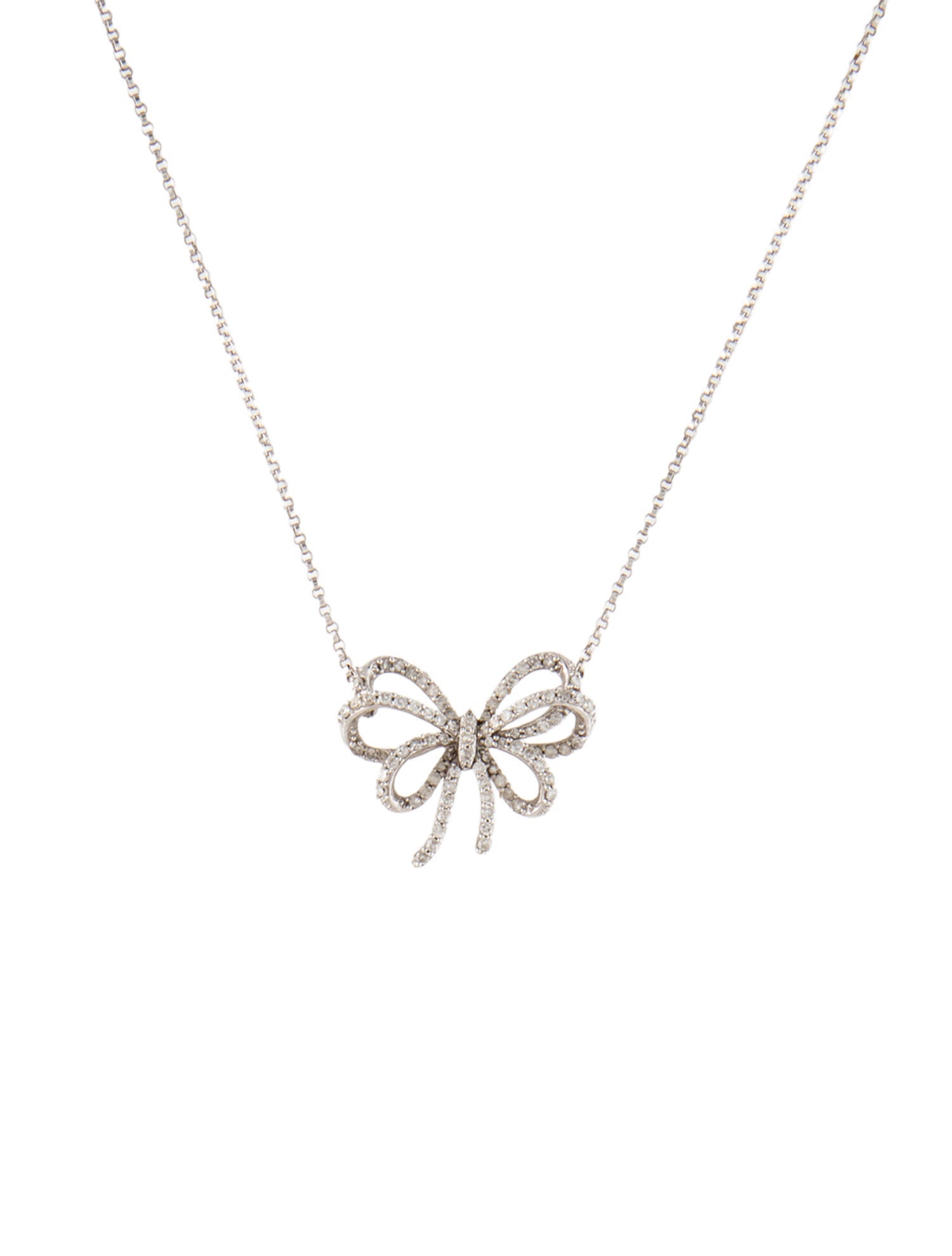 Necklace 14K Diamond Ribbon Pendant