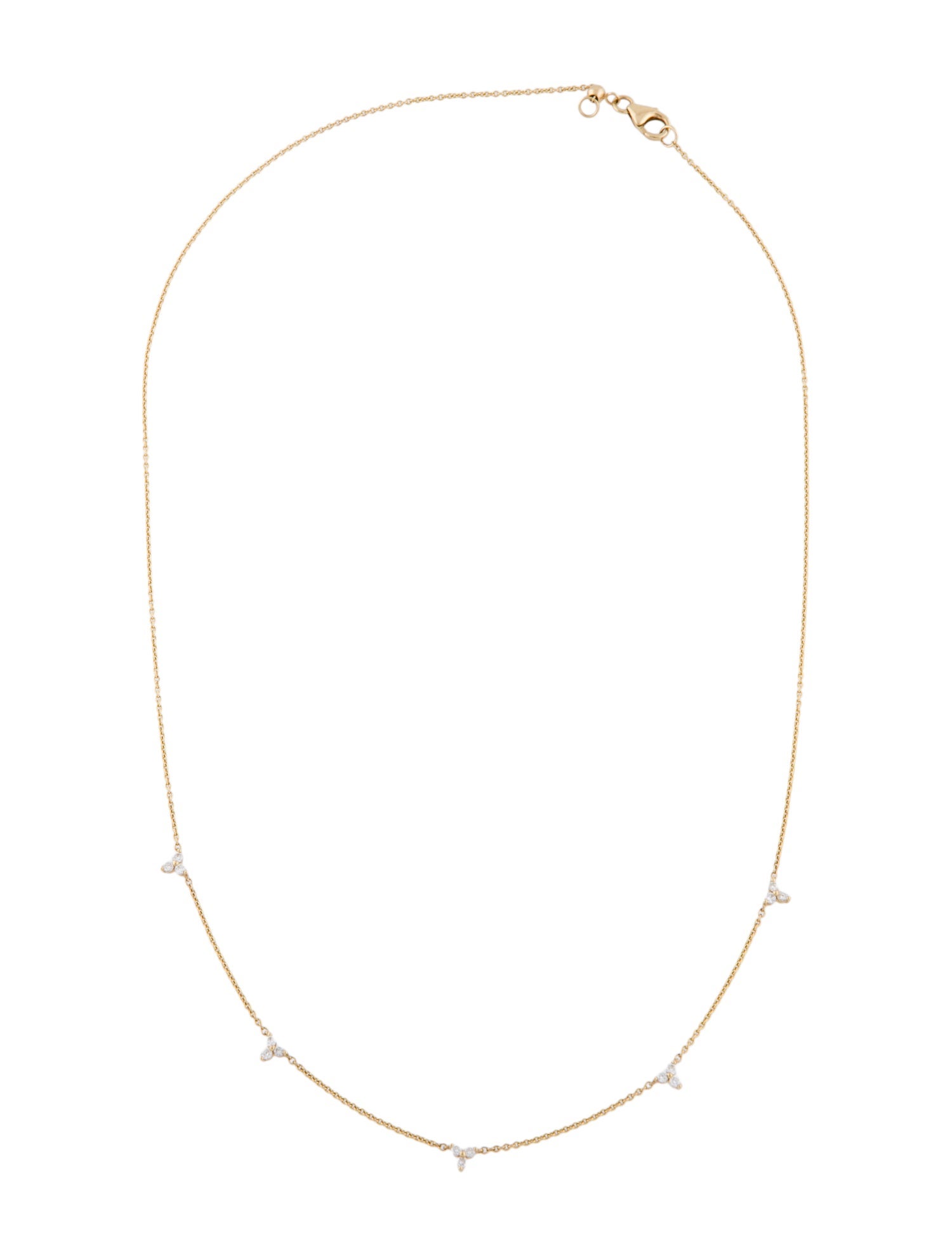 Necklace 14K Diamond Trinity Station