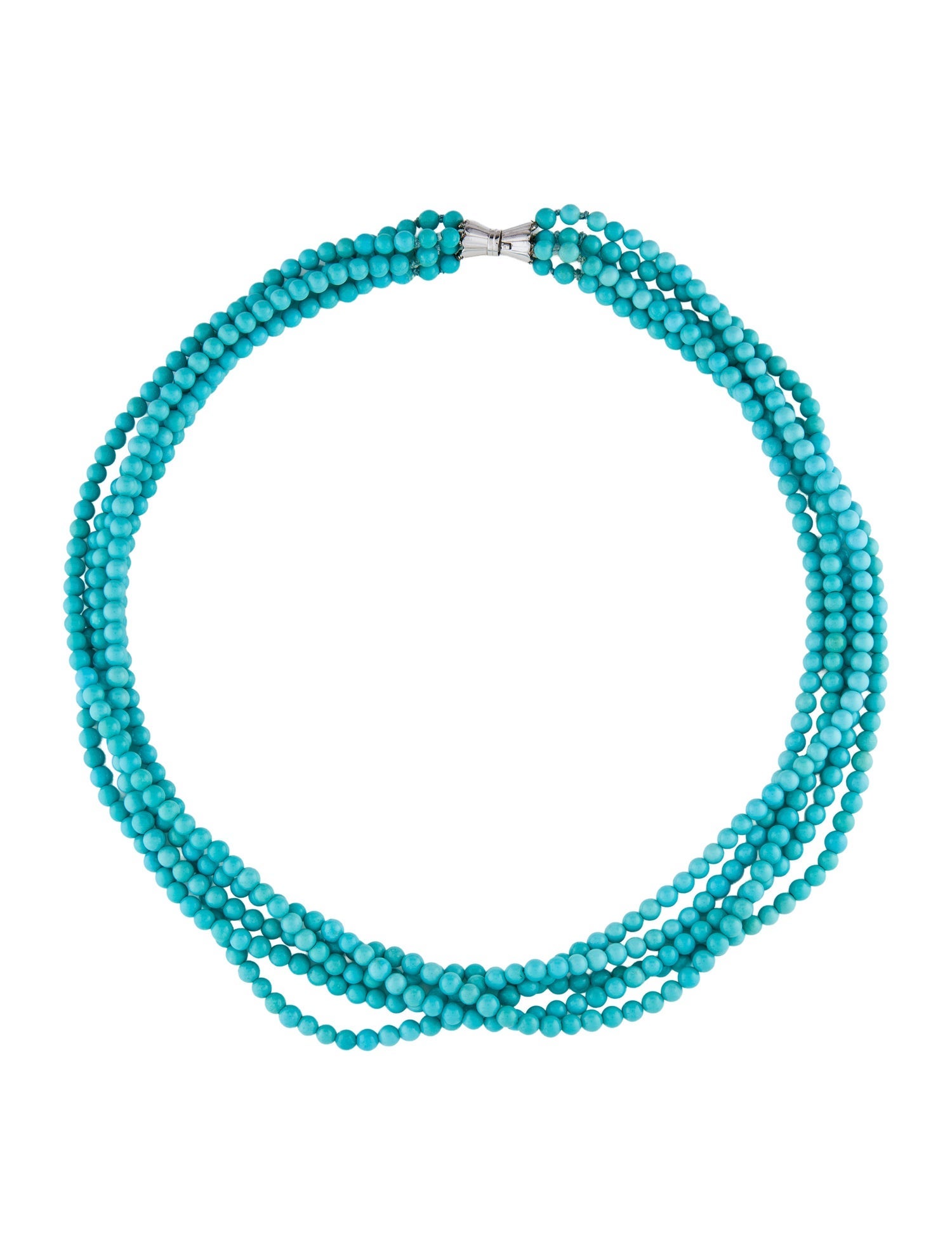 Necklace 14K Turquoise Bead Multistrand