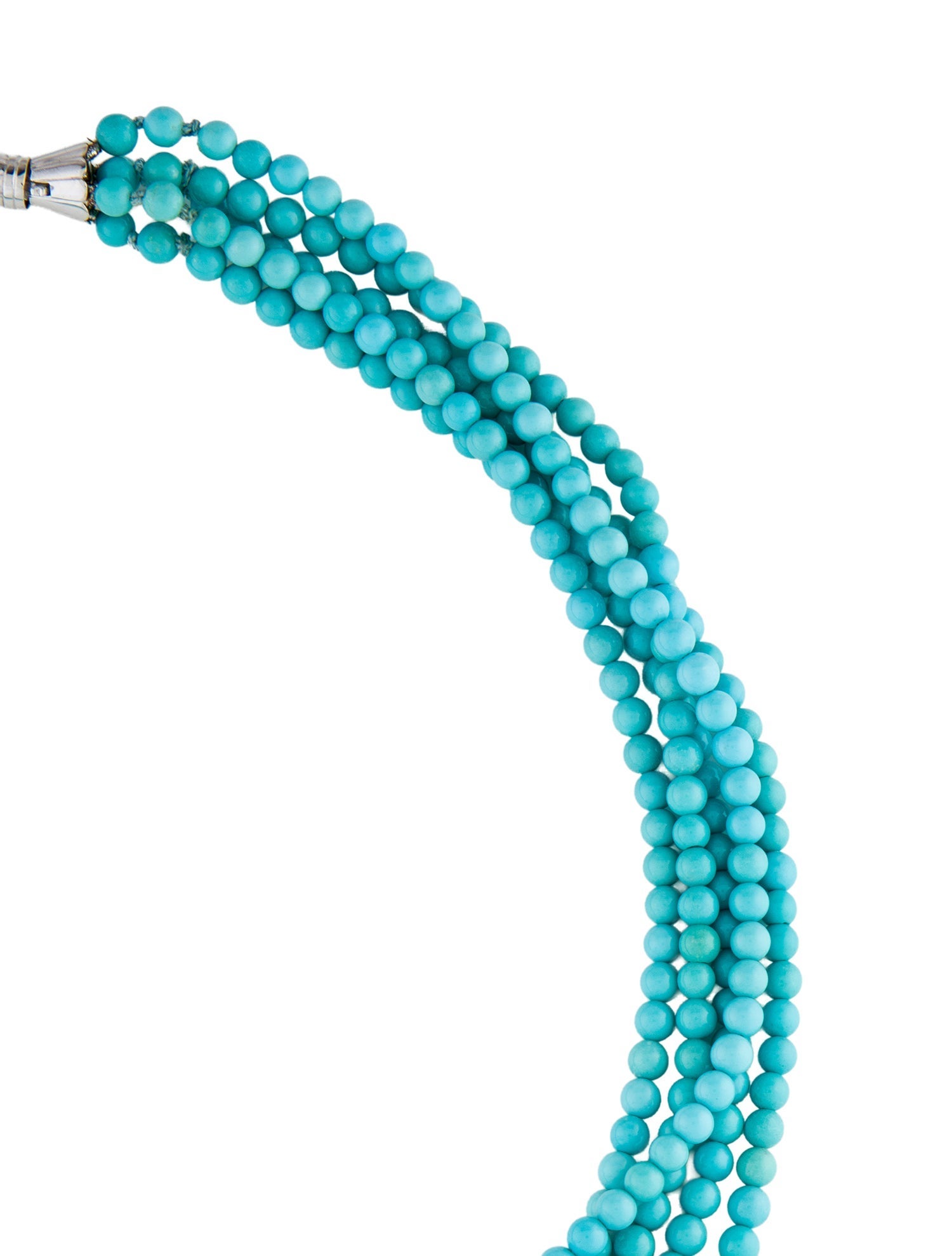 Necklace 14K Turquoise Bead Multistrand