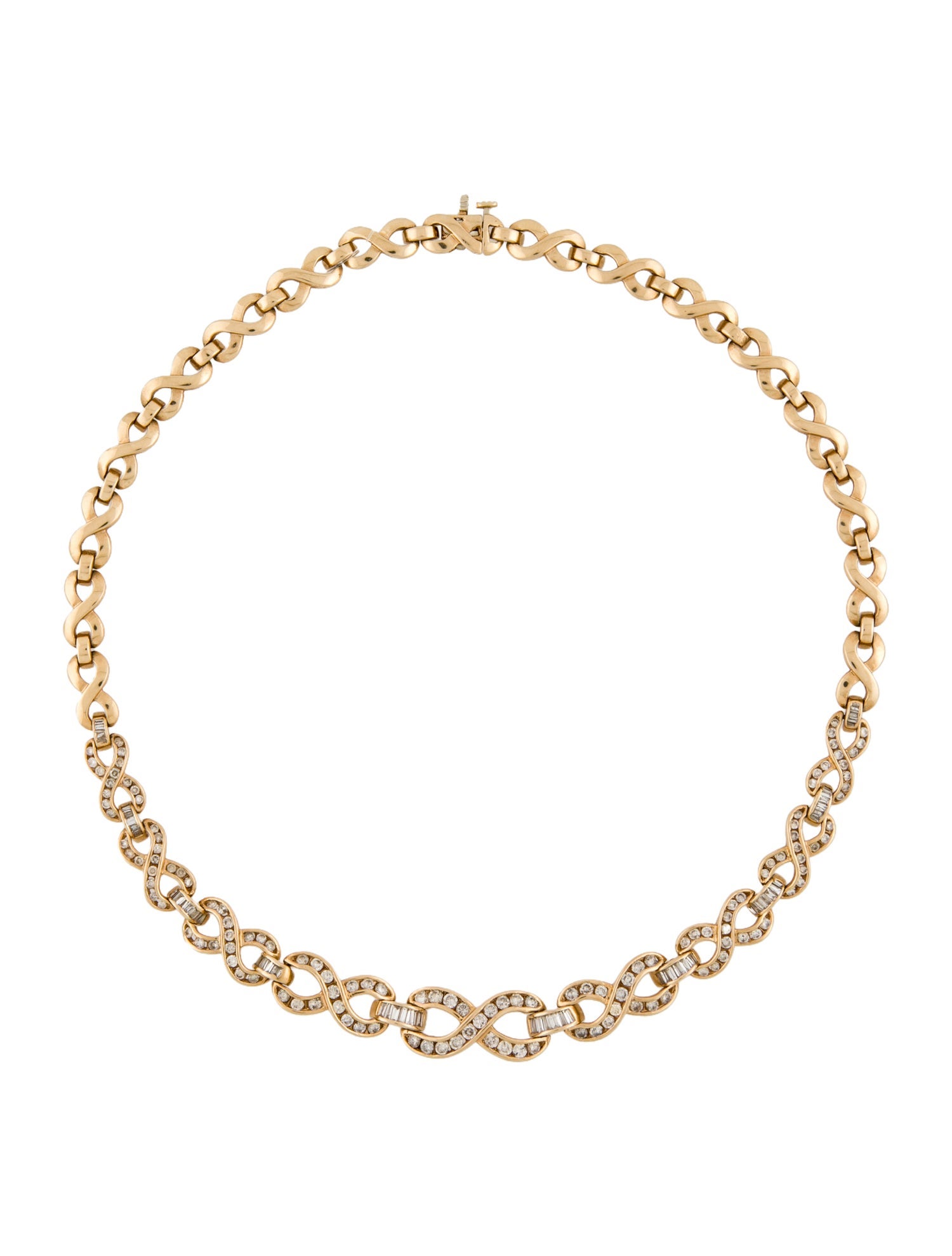 Necklace 14K 6.19ctw Diamond Infinity Link Collar