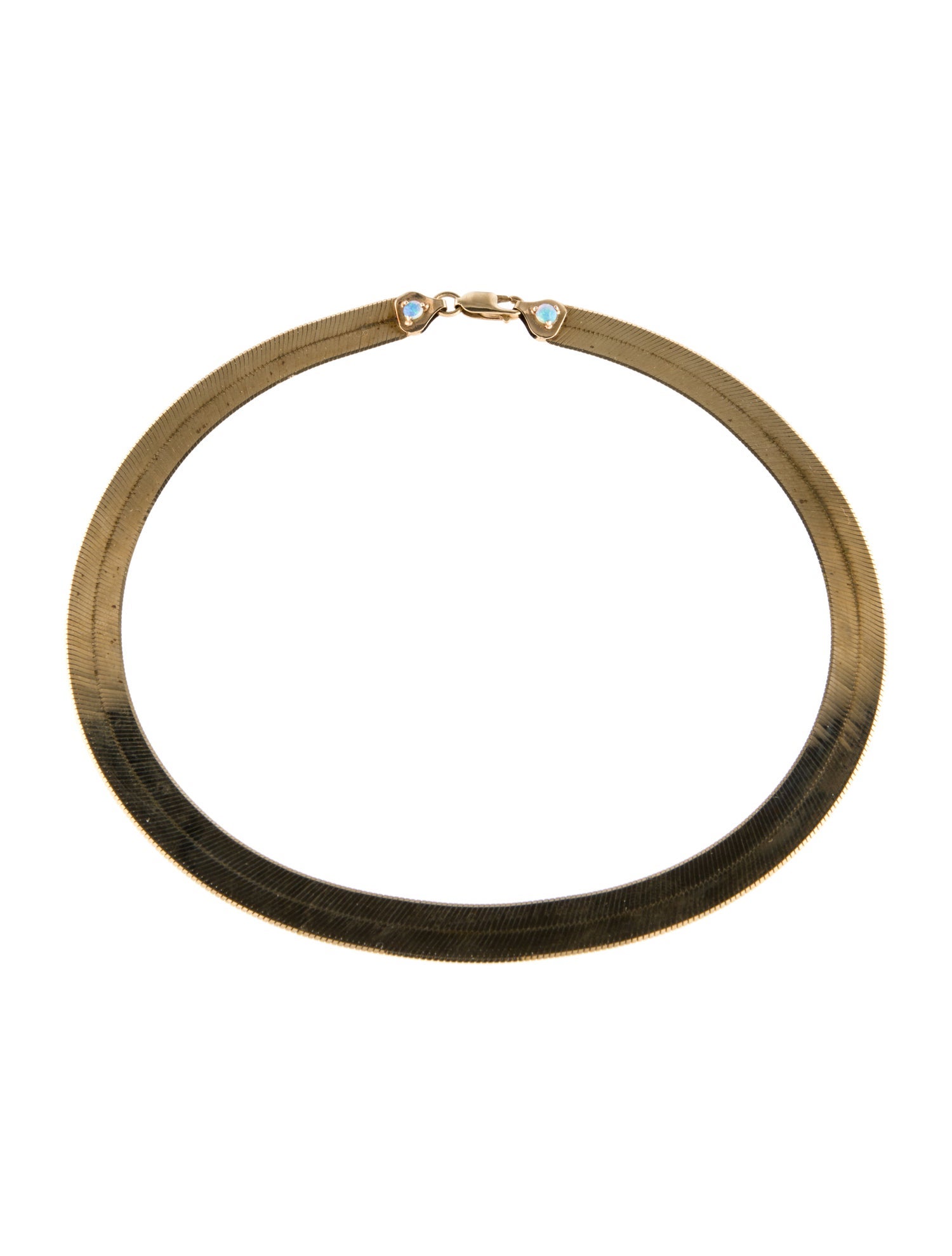 Necklace 10K Opal Flat Omega Link Collar