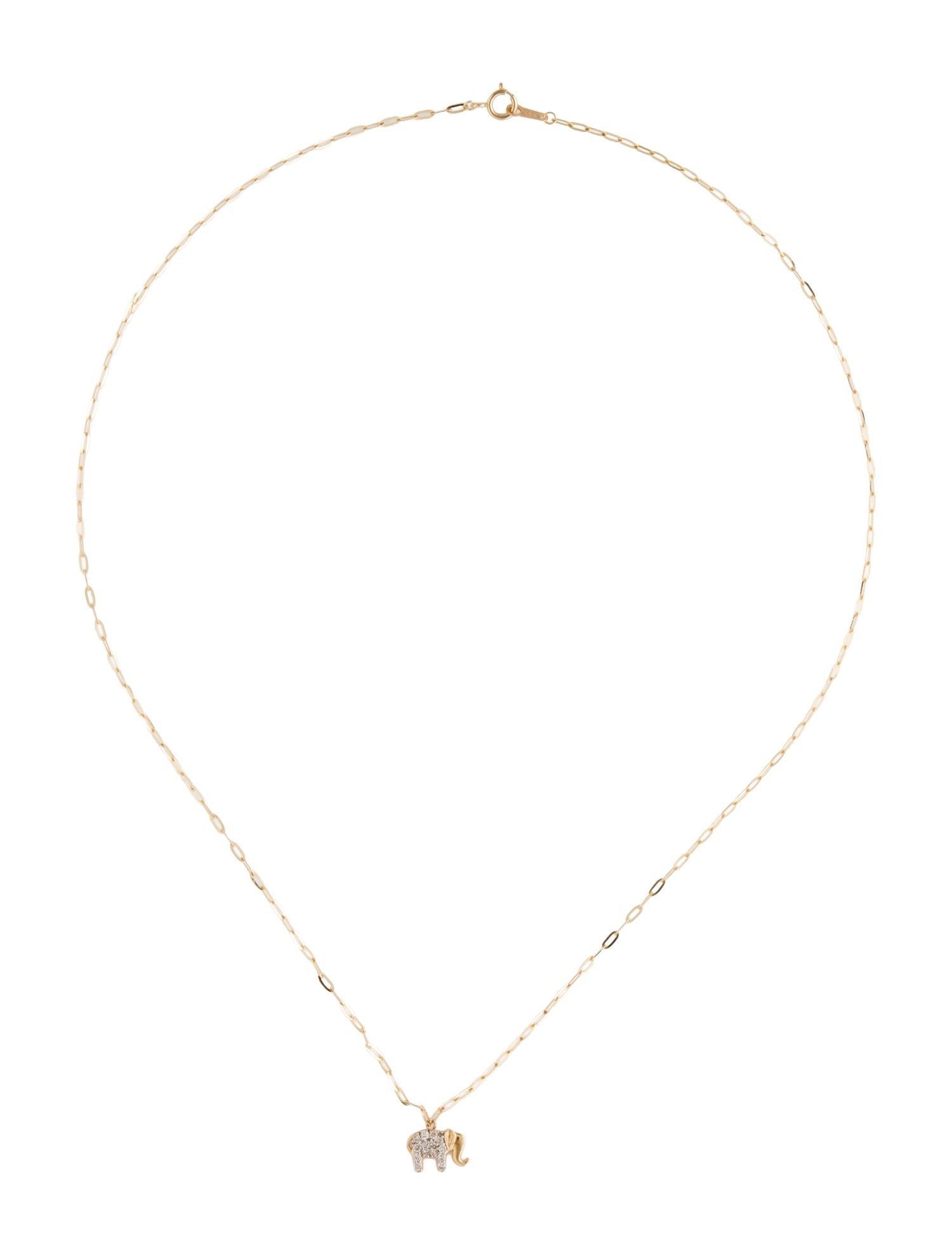Necklace 14K Diamond Elephant Pendant