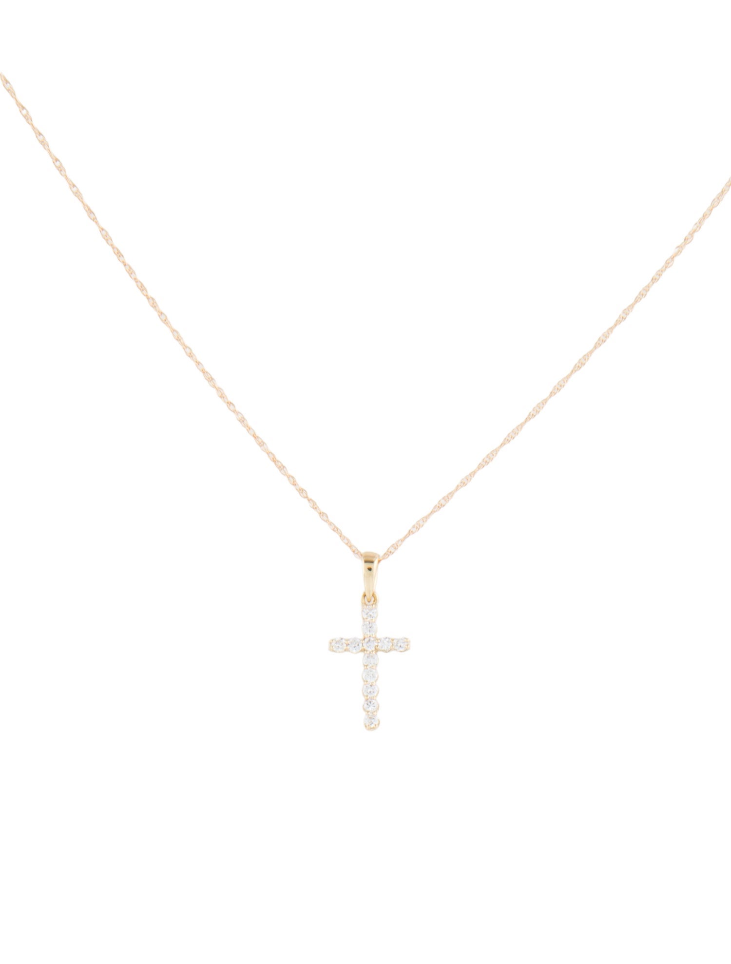 Necklace 14K Diamond Cross Pendant