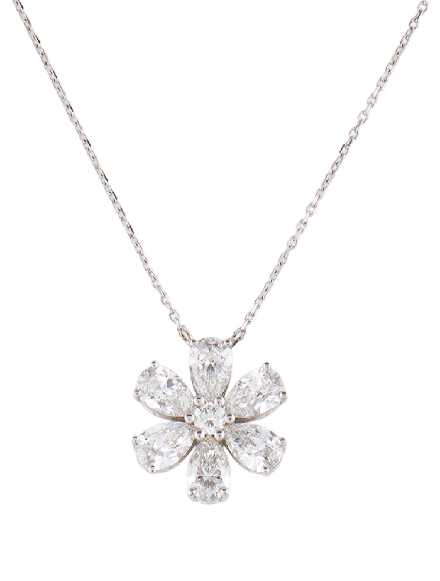 Necklace 14K 6.58ctw Lab-Grown Diamond Flower Pendant