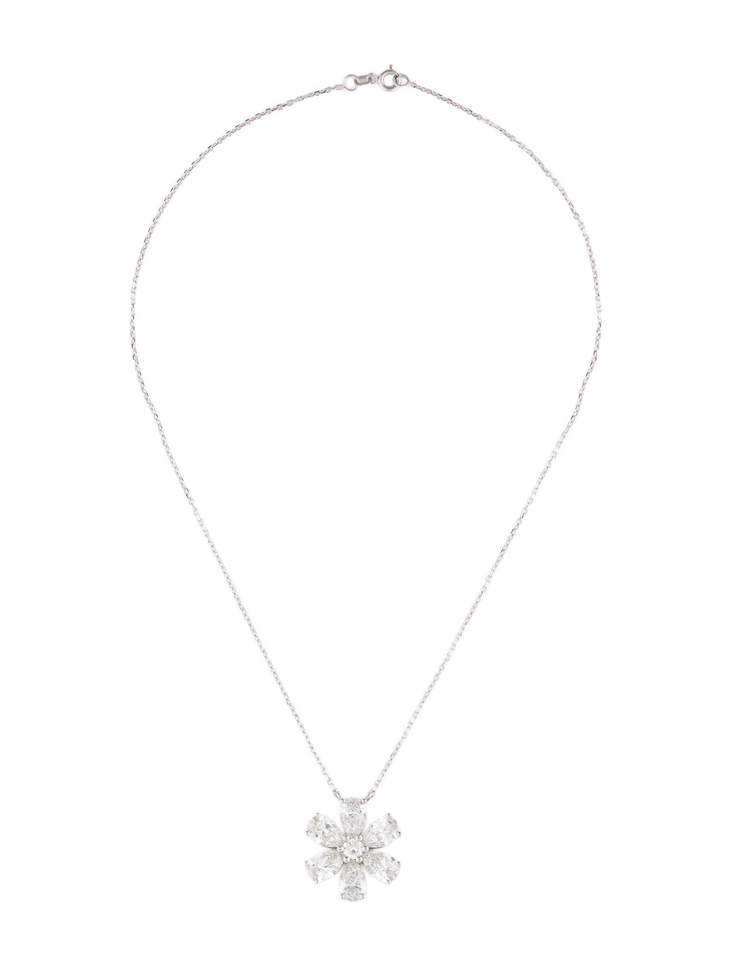Necklace 14K 6.58ctw Lab-Grown Diamond Flower Pendant