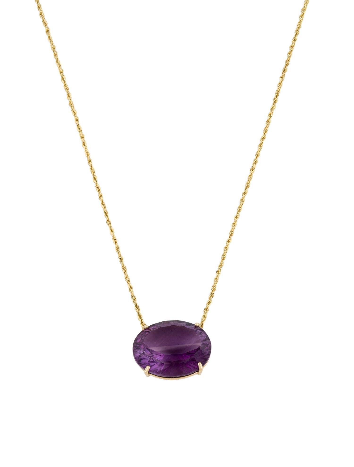 Necklace 14K Amethyst Pendant