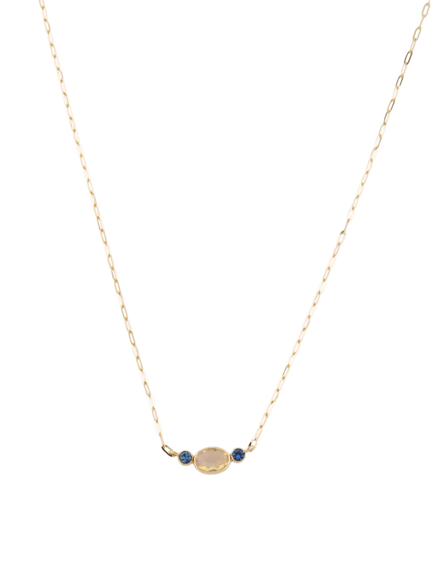 Necklace 14K Opal & Sapphire Pendant