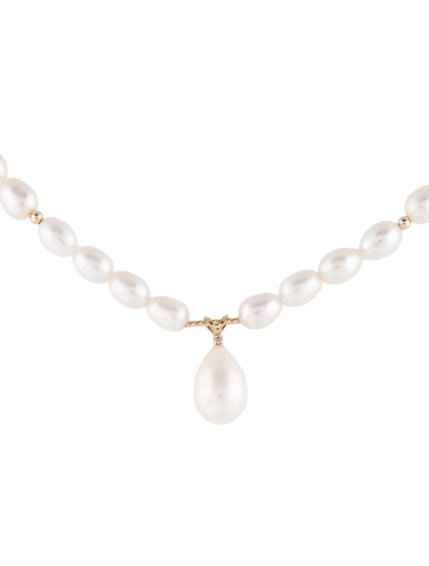Necklace 14K Pearl & Diamond Pendant