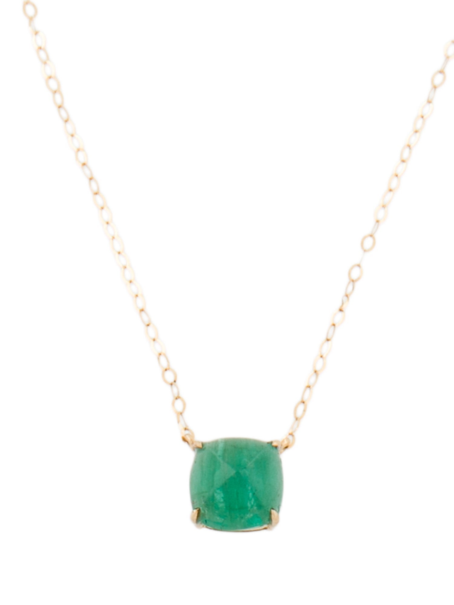 Necklace 18K Emerald Pendant