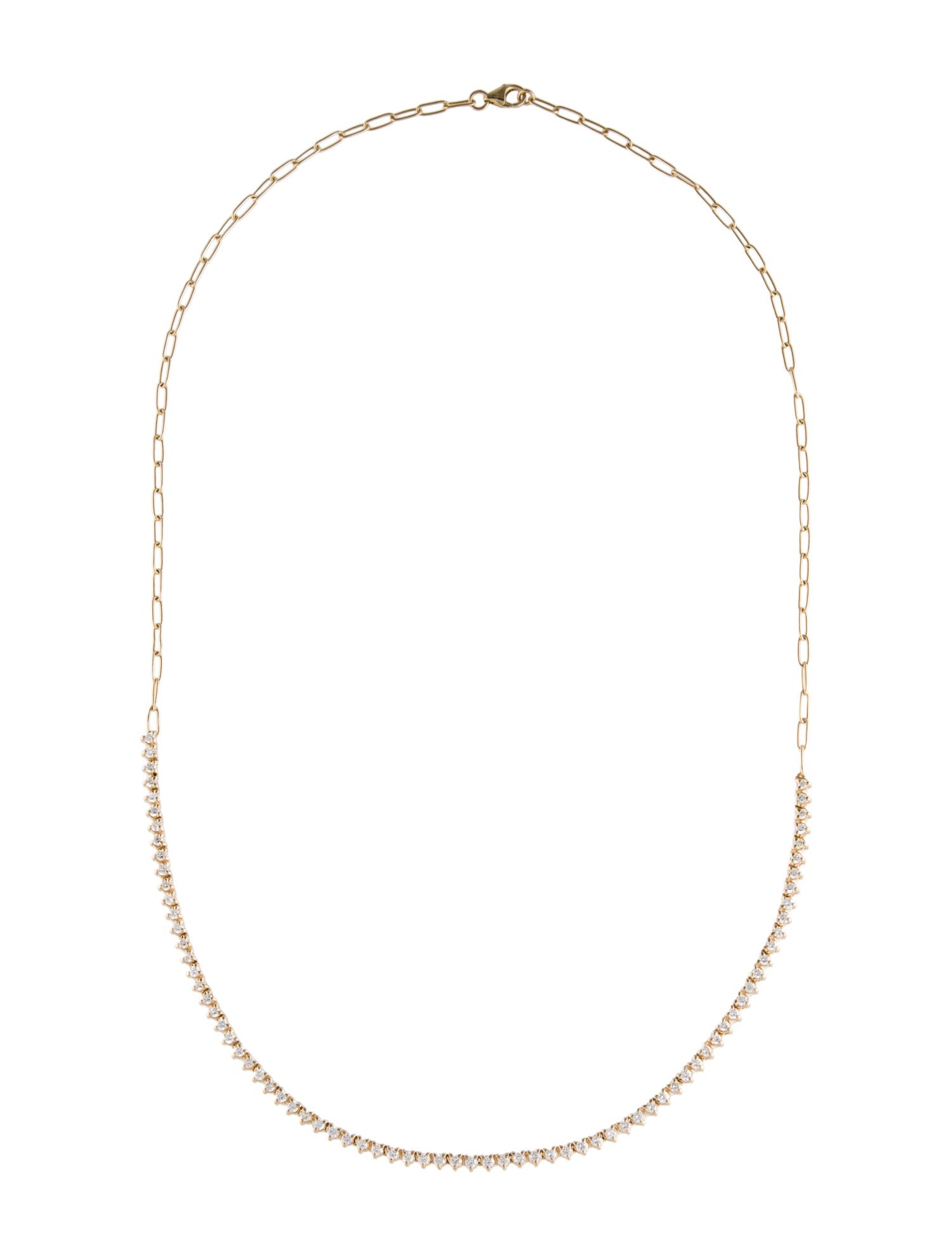 Necklace 14K 1.49ctw Diamond Paperclip Collar