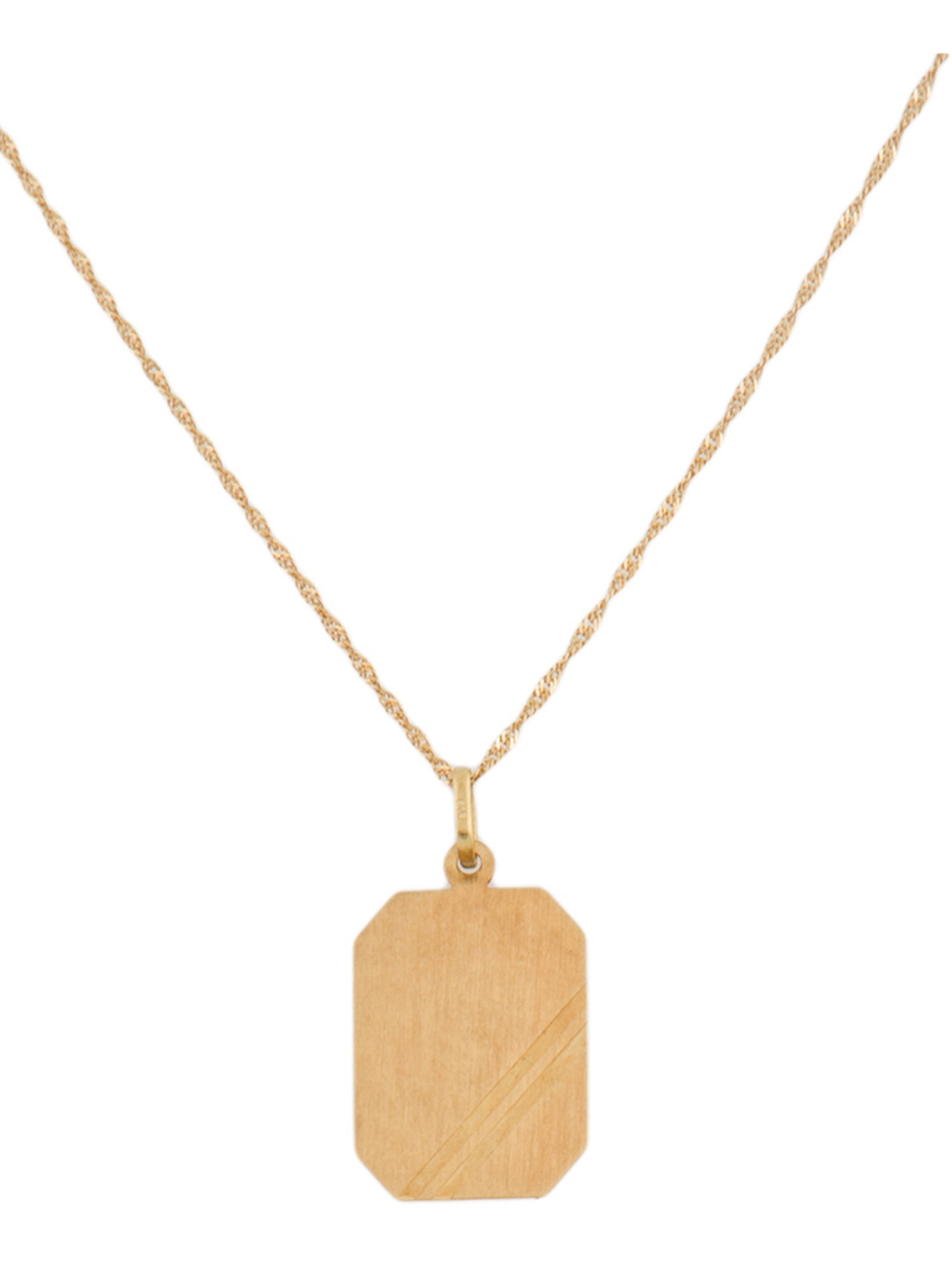 Necklace 18K Tag Pendant