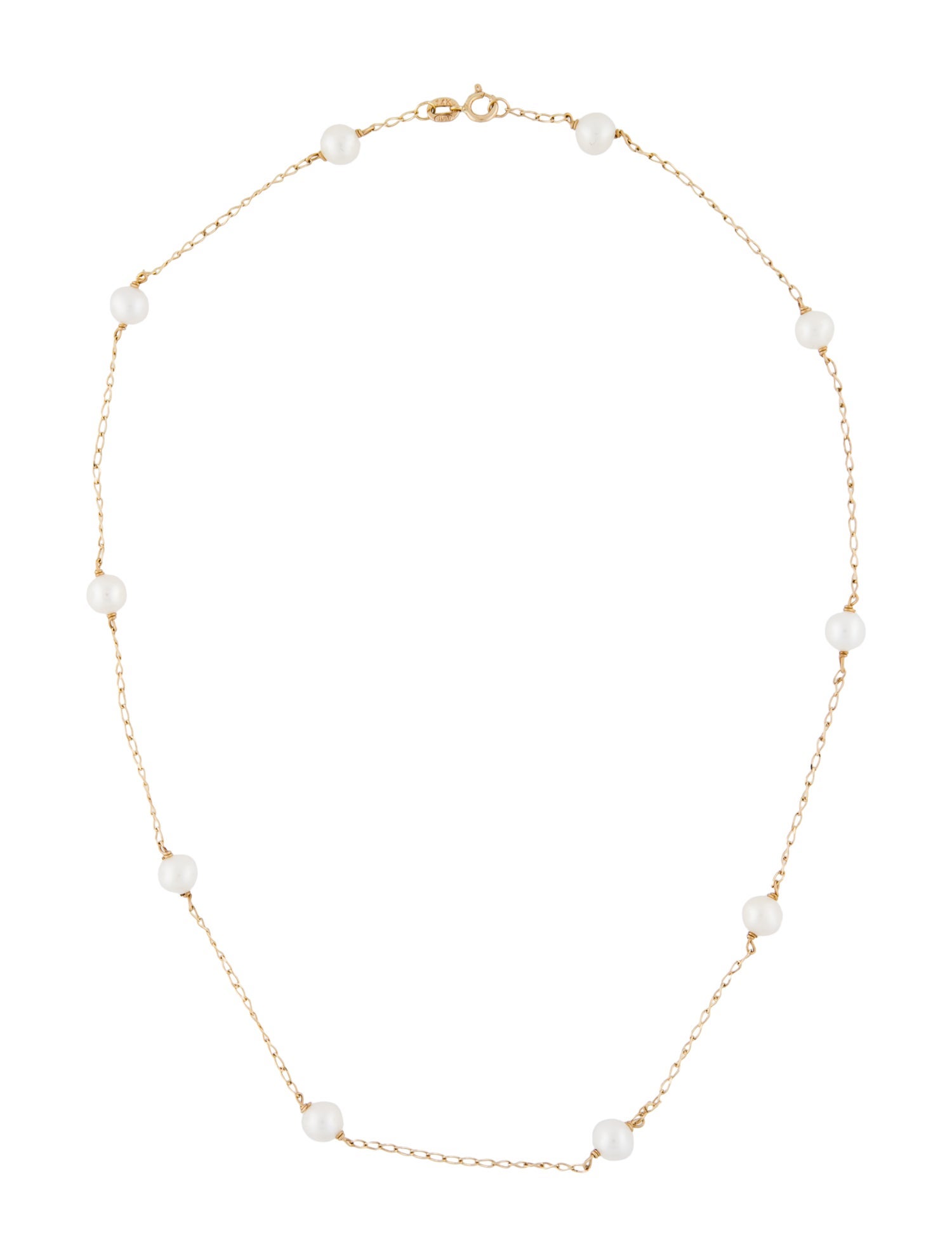 Necklace 14K Cultured Pearl Station