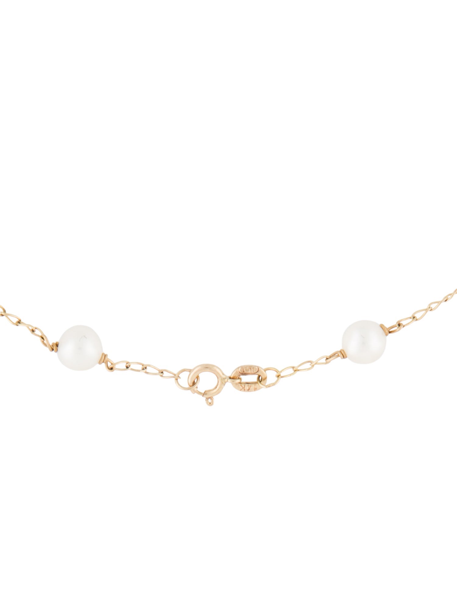 Necklace 14K Cultured Pearl Station