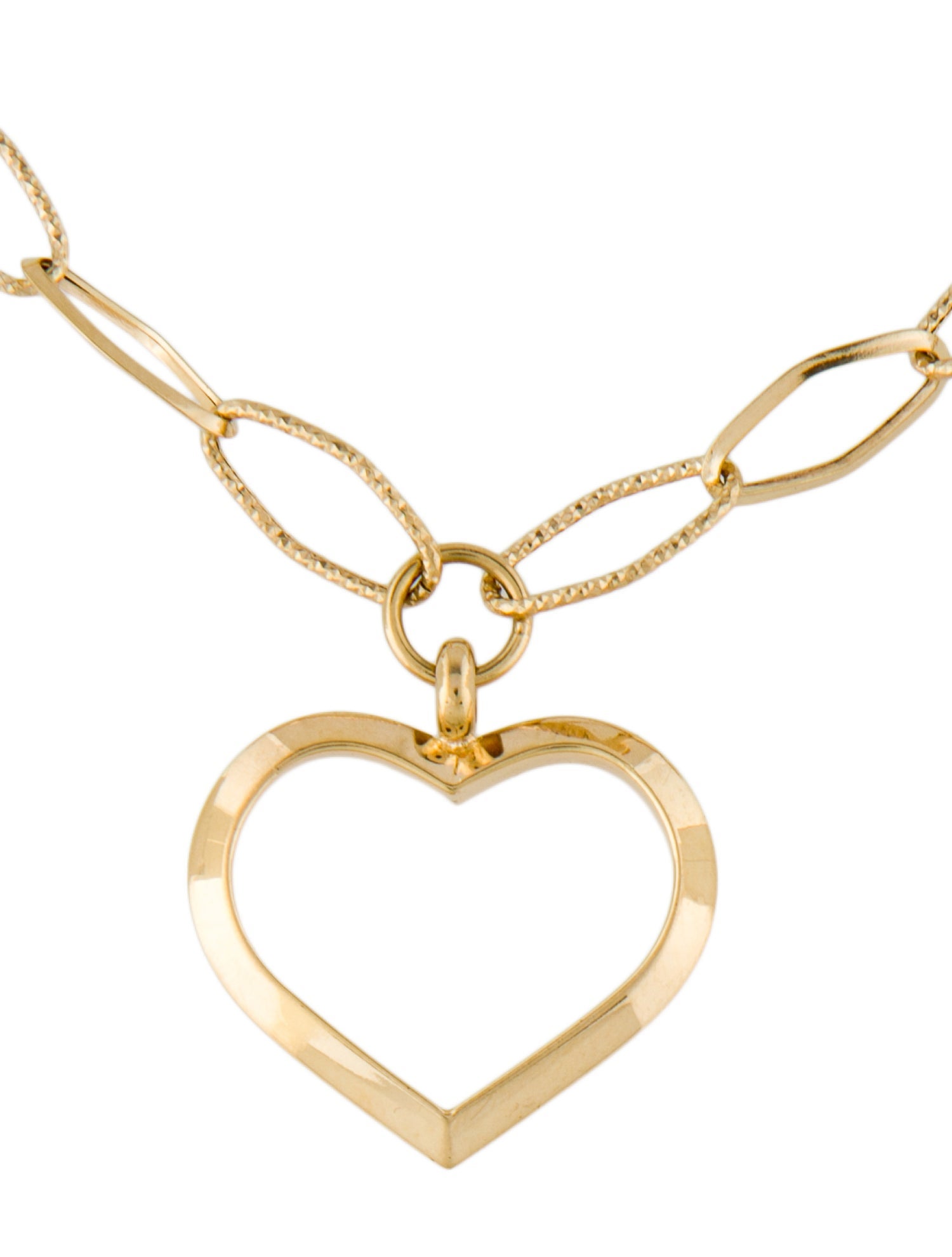 Necklace 14K Fancy Link Heart Pendant