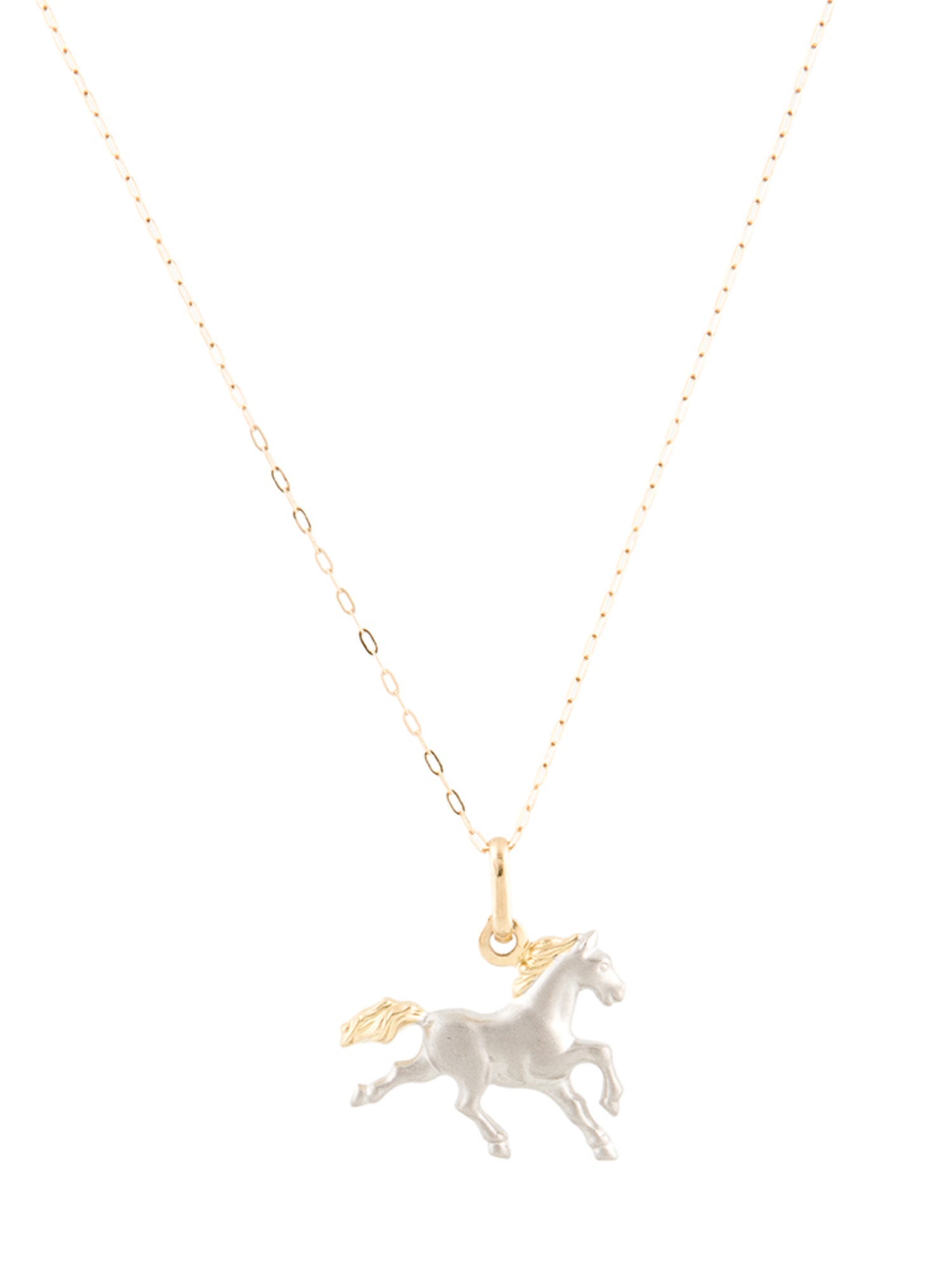 Necklace 14K Two-Tone Horse Pendant