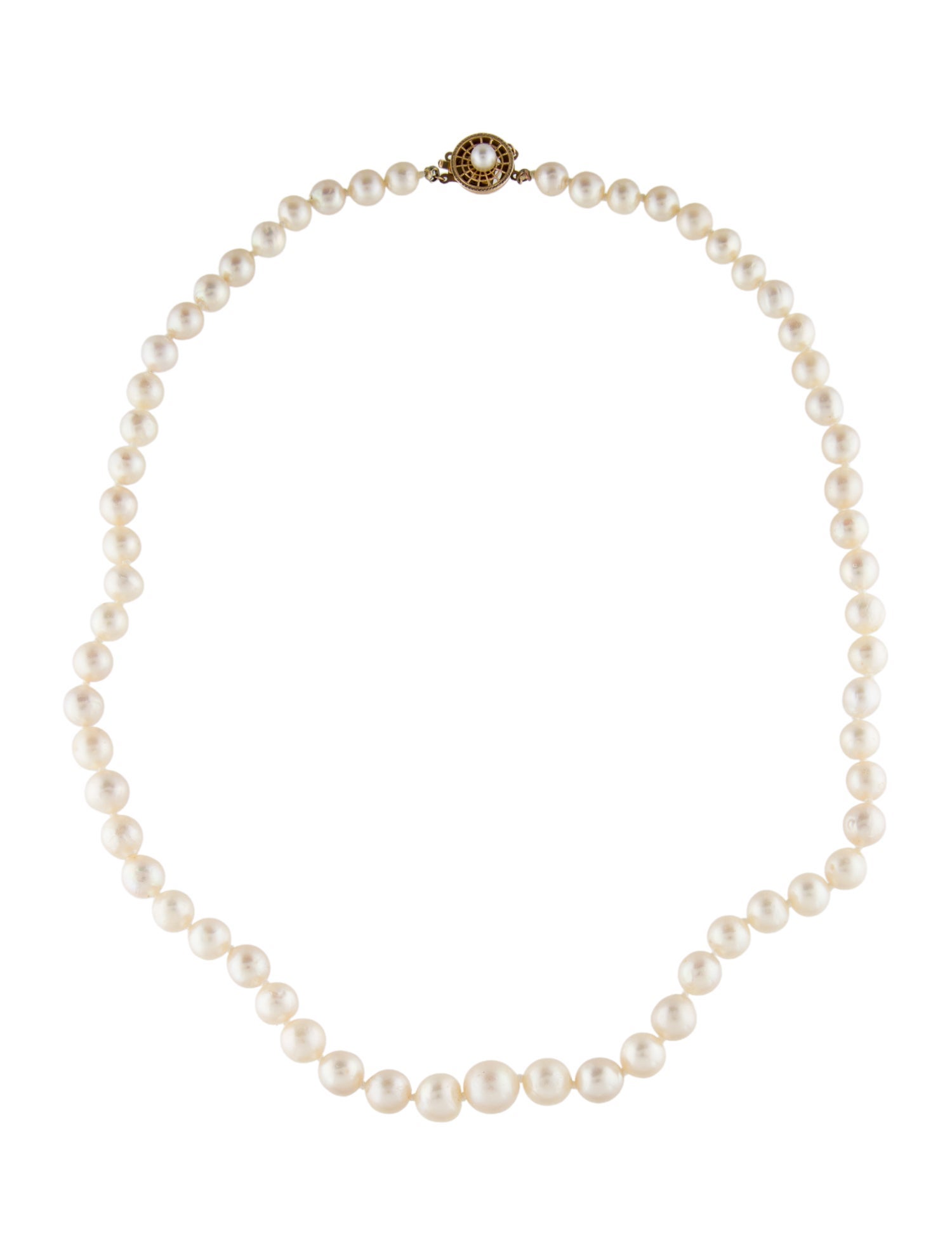 Necklace 14K Pearl Graduated Strand