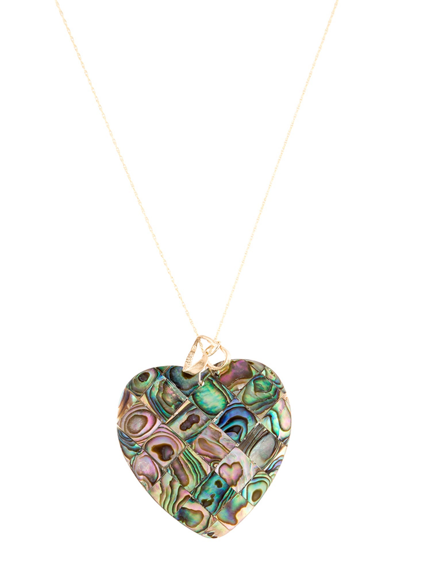 Necklace 14K Mother of Pearl Heart Pendant